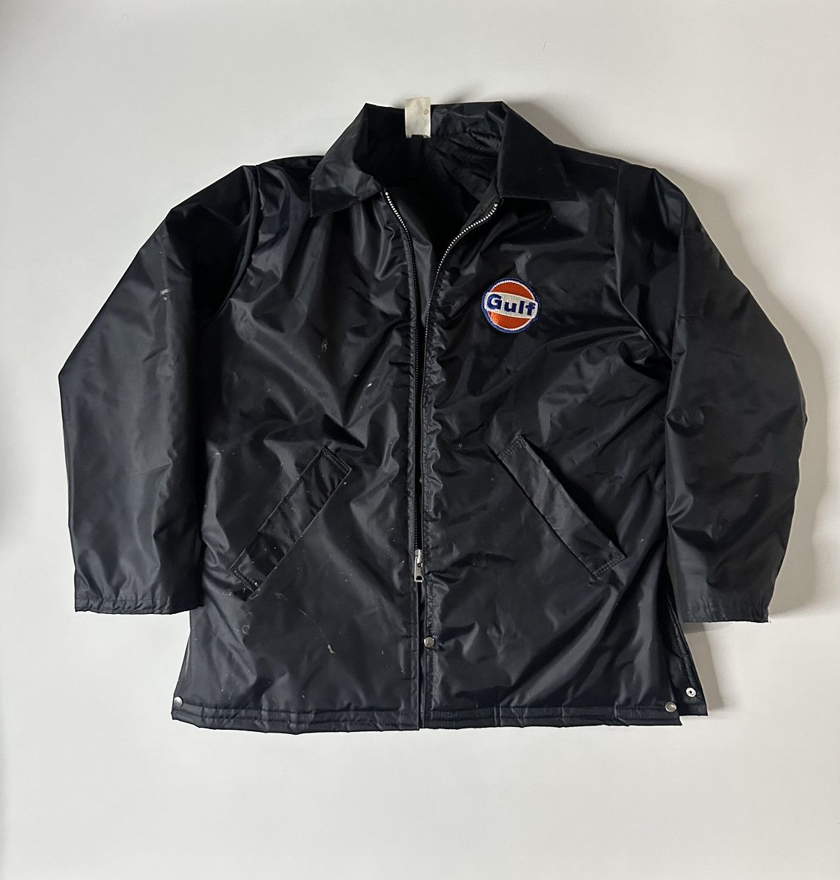 Vintage Gulf Motor Oil Windbreaker Jacket Large Talon Logo Zip up Size US L / EU 52-54 / 3 - 1 Thumbnail