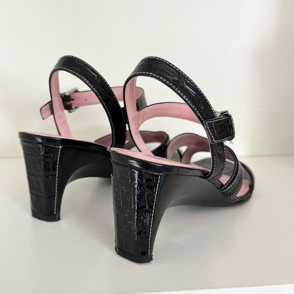 Other Y2k too Joan & David leather stitched heeled sandals Size US 6 / IT 36 - 9 Thumbnail