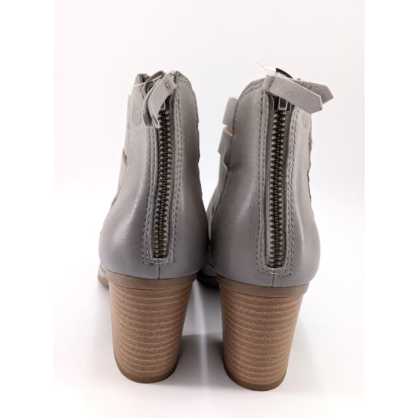 Vintage VINTAGE? No. (But follow rules) Josef Seibel Booties Womens 6.5 Gray Strappy Ankle Block Heel Zip 87901 Size US 7 / IT 37 - 4 Thumbnail