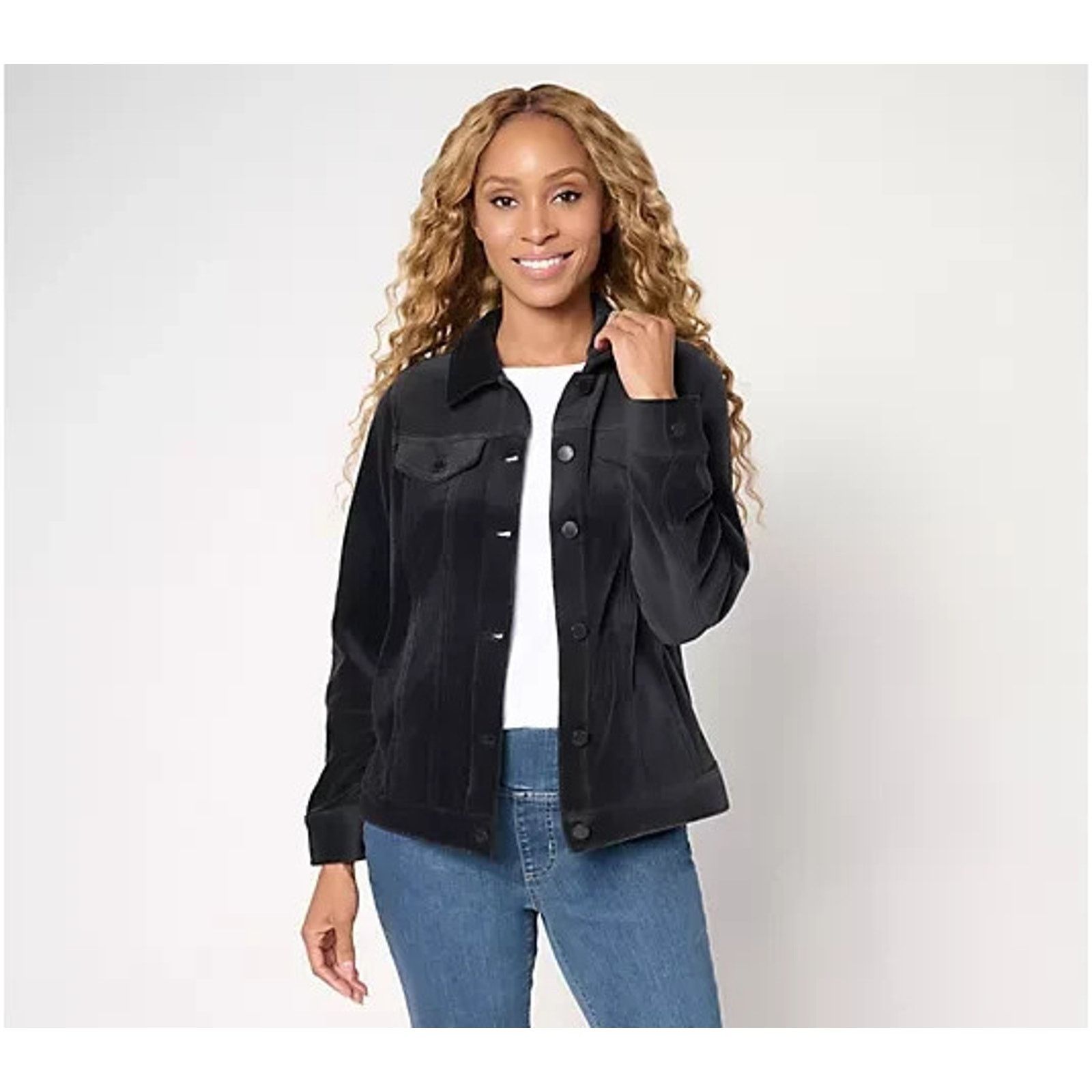 Kim Jones Belle by Kim Gravel Bellour Jean Jacket Black 1X A708469 Size XL / US 12-14 / IT 48-50 - 1 Thumbnail