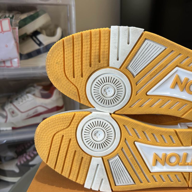 Louis Vuitton Louis Vuitton Yellow and White Low-top Casual Sneakers -250 Size US 8.5 / EU 41-42 - 3 Thumbnail
