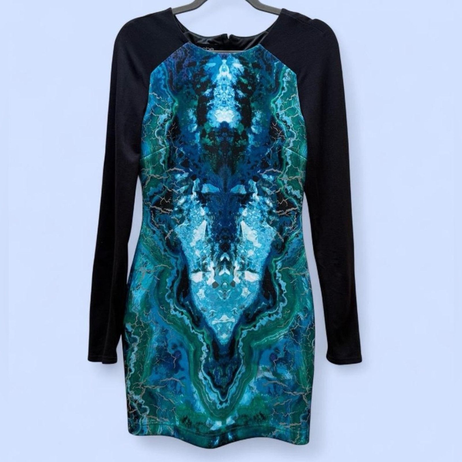 Bebe Bebe Turquoise Print Mini Dress Size Small Y2K Style Size S / US 4 / IT 40 - 1 Thumbnail