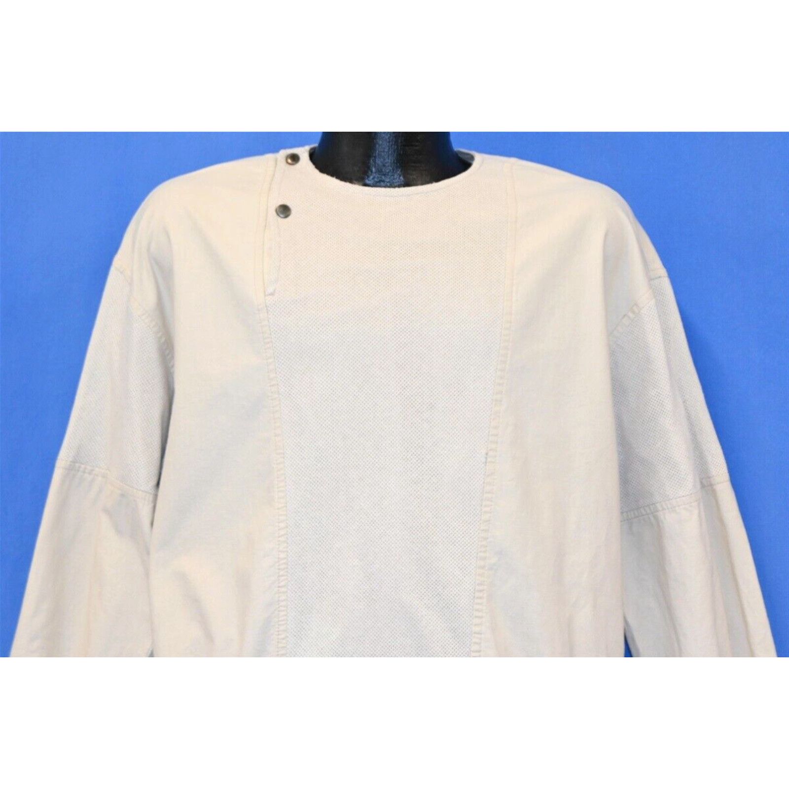 image of VTG 80's Members Only Europe Craft Beige Mesh Pullover Light Jacket Medium M in White, Men's