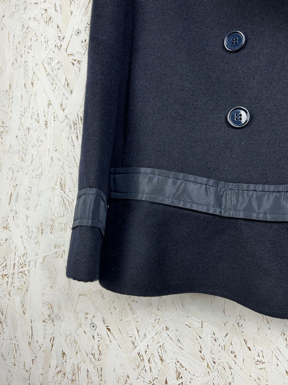 Prada 00s Vintage Prada Black Lana Wool Pea Coat 2008 Size 44 Size M / US 6-8 / IT 42-44 - 5 Thumbnail