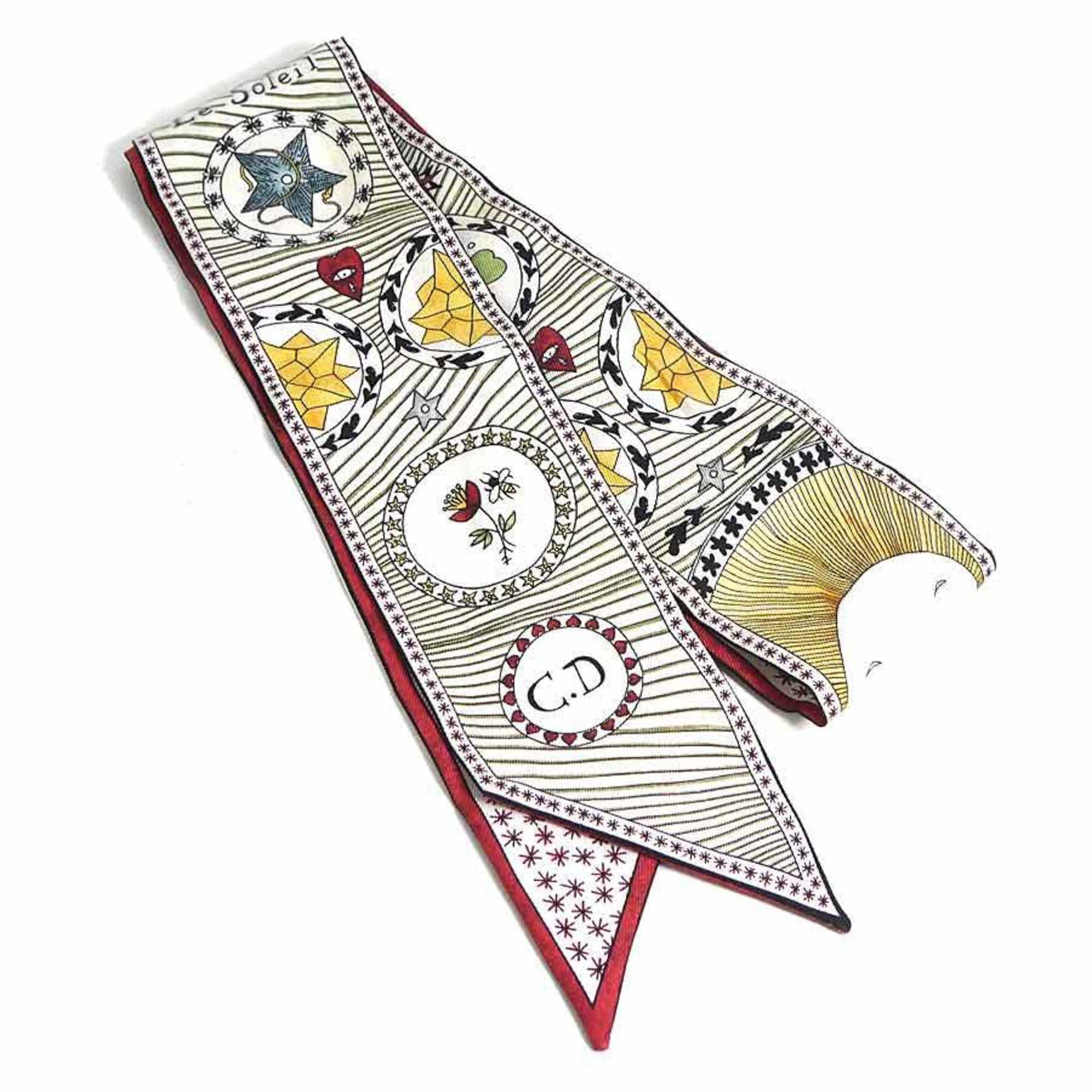 image of Christian Dior Scarf Muffler Silk Multicolor Women's in Black
