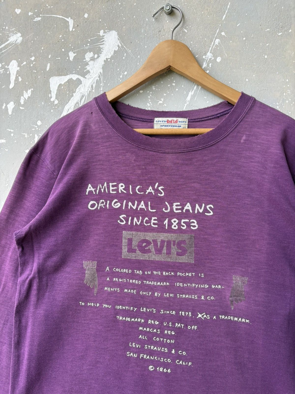 Levi's Vintage Clothing TRASHED Distressed Levis History Long Sleeve Tee Shirt Size US L / EU 52-54 / 3 - 2 Thumbnail