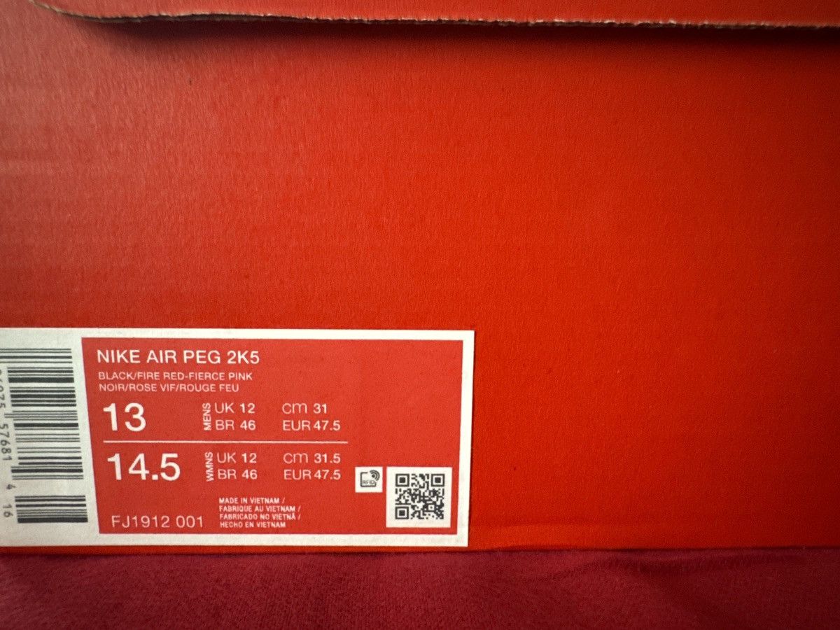 Nike Air Pegasus 2K5 ‘Black Fire Red’ Size US 13 / EU 46 - 7 Thumbnail