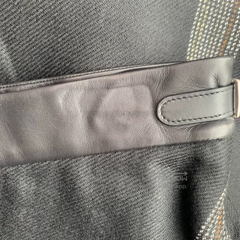Hermes Hermes Wool and Leather Skirt, Knee-Length Mid-Length Size 42" / US 20 - 8 Thumbnail