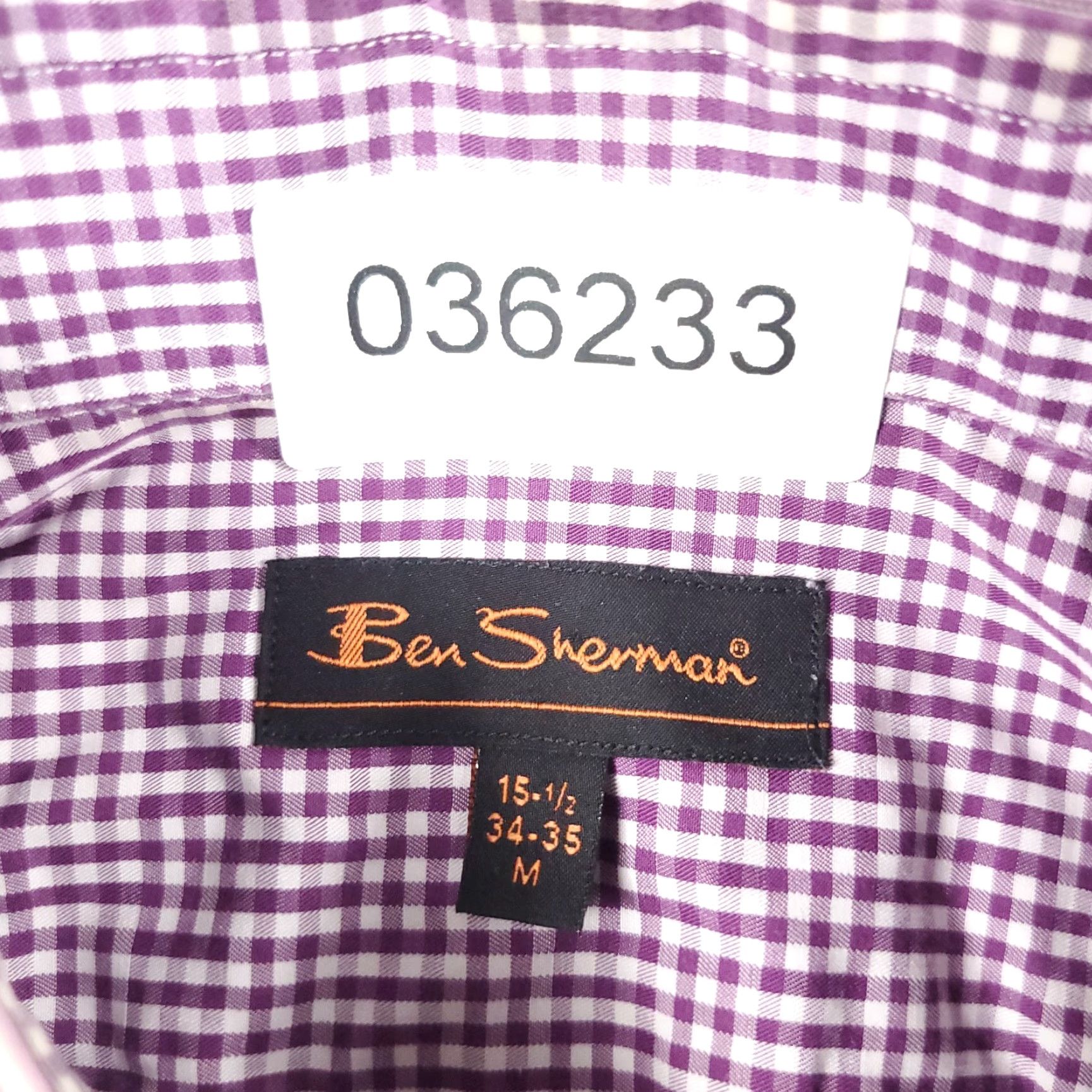 Ben Sherman Ben Sherman Shirt Mens Medium Purple White Check Casual Button Up Long Sleeve Size US M / EU 48-50 / 2 - 8 Thumbnail