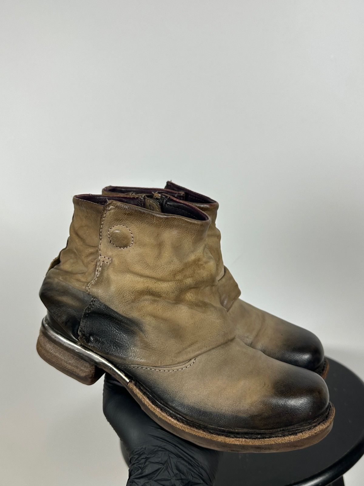 A.S.98 A.S.98. Airstep Distressed Leather Biker Ankle Boots Size US 6 / IT 36 - 5 Thumbnail