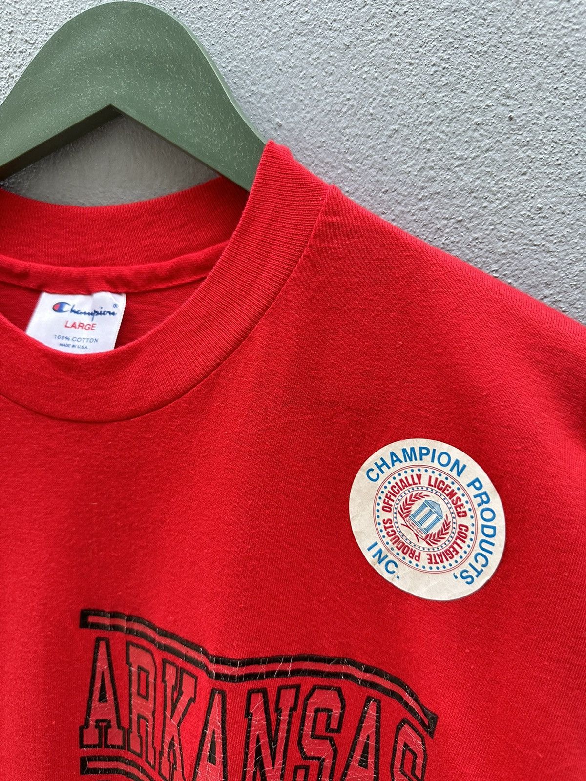 Champion Vintage 90s NOS Champion Arkansas Usa Tshirt A165 Size US M / EU 48-50 / 2 - 5 Thumbnail