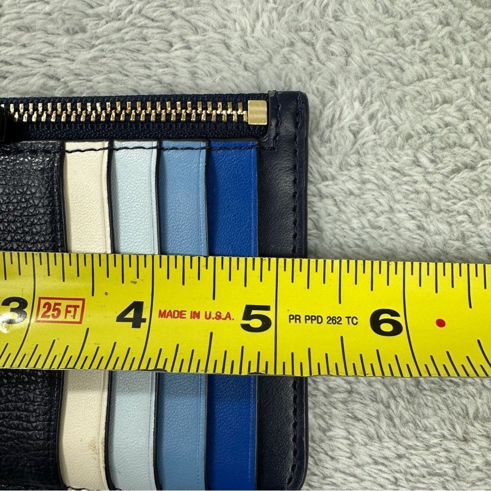 Tory Burch Tory Burch Kira Slim Card Case (Black/Blue) Wallet with Emb Size ONE SIZE - 2 Thumbnail