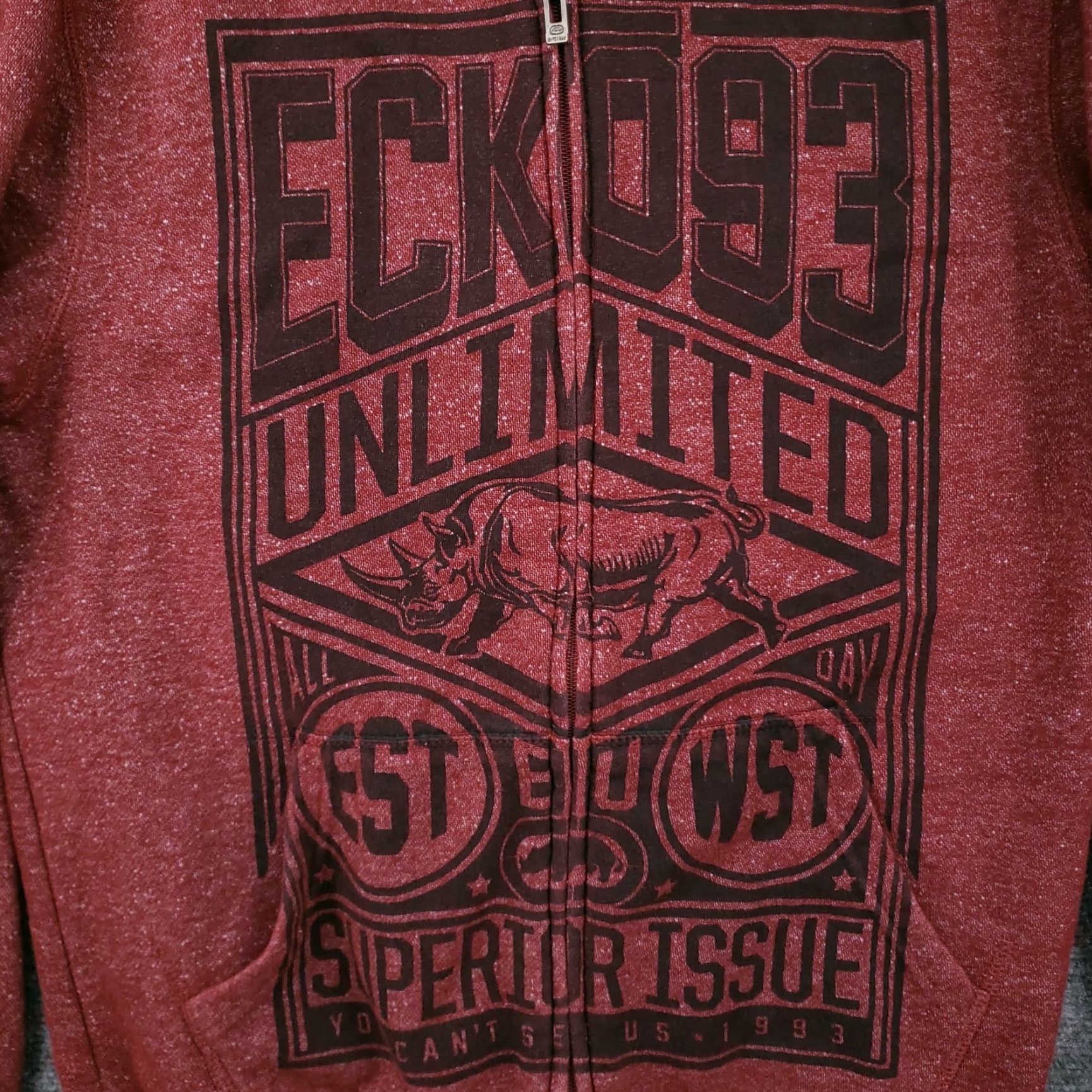 Ecko Unltd. Ecko Unltd Hoodie Mens XS Red Sweatshirt Full Zip Fleece Long Sleeve Drawstring Size US XS / EU 42 / 0 - 6 Thumbnail