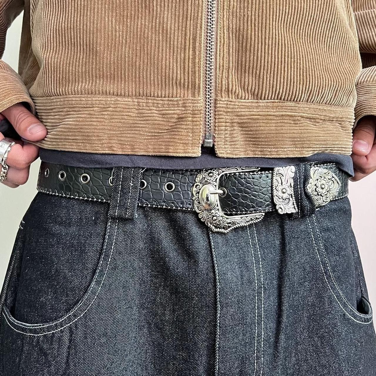 Cowboy Equipment × Vintage vintage style american western silver snakeskin boho belt Size ONE SIZE - 2 Thumbnail