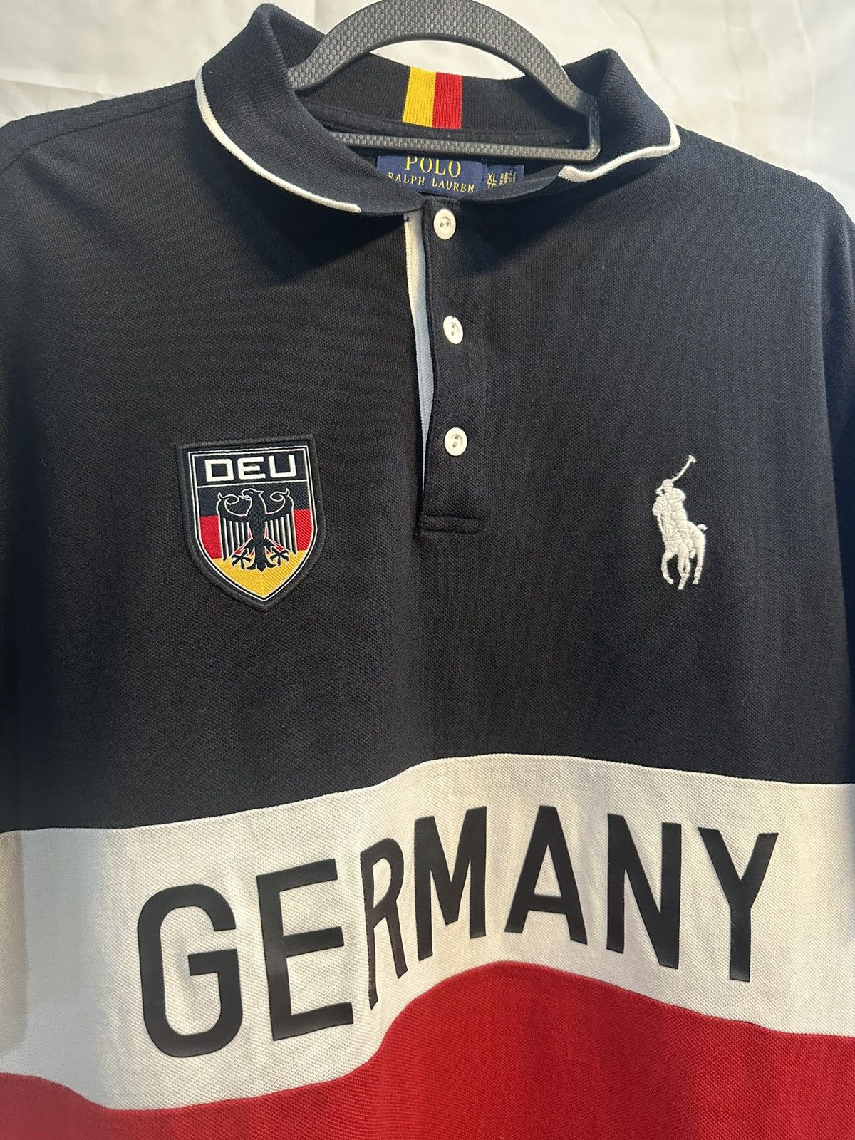 Polo Ralph Lauren × Ralph Lauren Polo Ralph Lauren Germany Tri Color Polo Size US XL / EU 56 / 4 - 3 Thumbnail