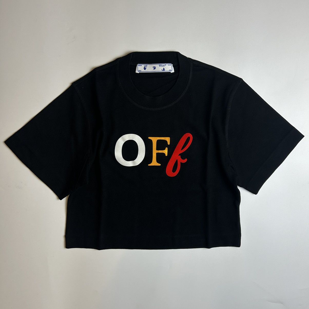 Off-White Off-White Typo Mix Cropped T-shirt Size XS / US 0-2 / IT 36-38 - 1 Thumbnail