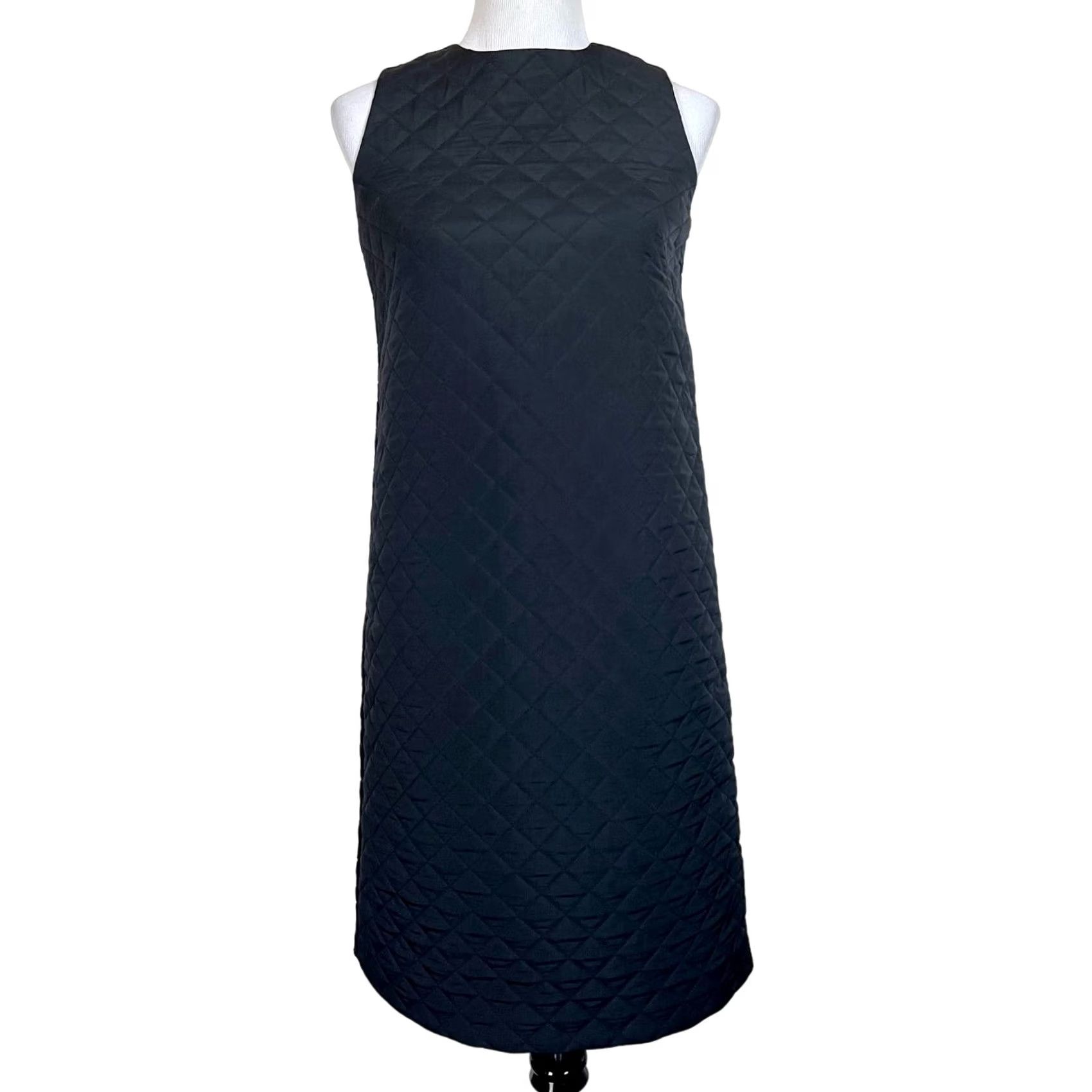 Vintage VINTAGE TRA MAD RKE Dress Black Quilted Sleeveless Shift 0 Women’s Knee Length Dress Womens Size XS / US 0-2 / IT 36-38 - 2 Thumbnail