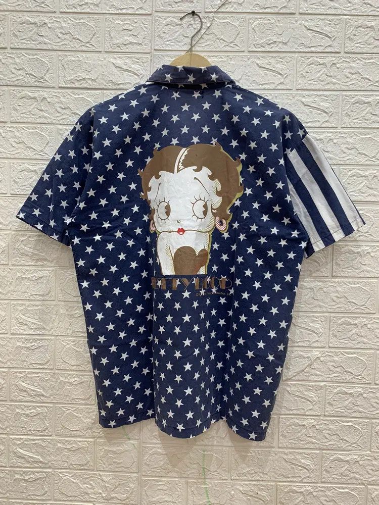 Vintage Vintage betty boop sun faded star stripe button shirt rare Size US L / EU 52-54 / 3 - 15 Thumbnail