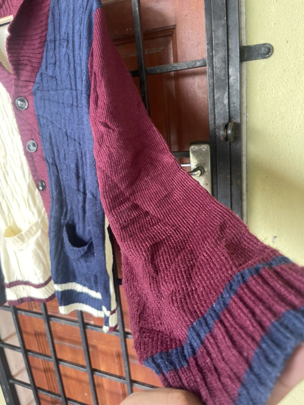 Aran Sweater Market × Japanese Brand Rare design BACK NUMBER KNIT SWEATER Size US XL / EU 56 / 4 - 8 Thumbnail