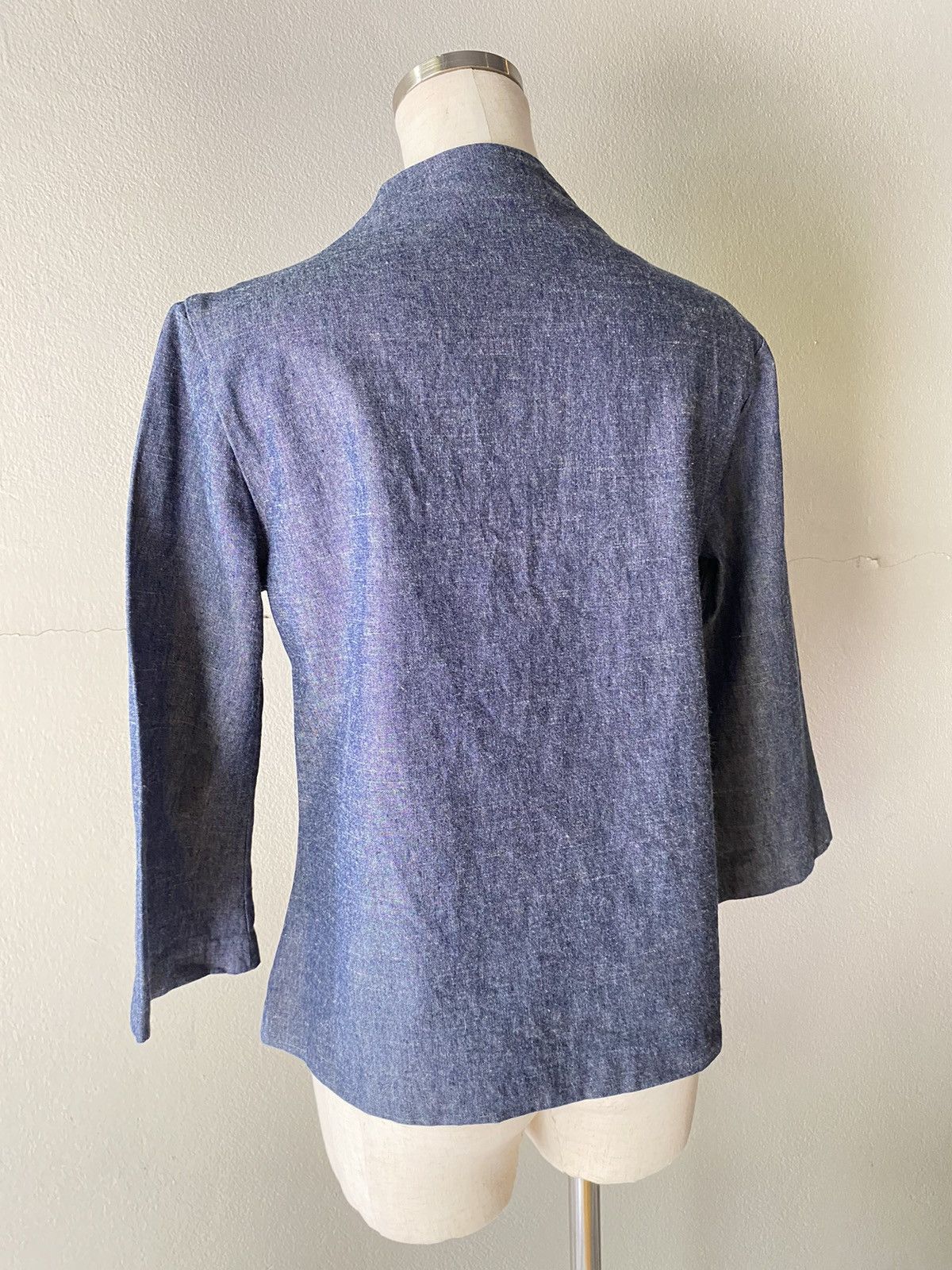 Designer Honore Mandarin Collar Linen Top Size XS / US 0-2 / IT 36-38 - 14 Thumbnail