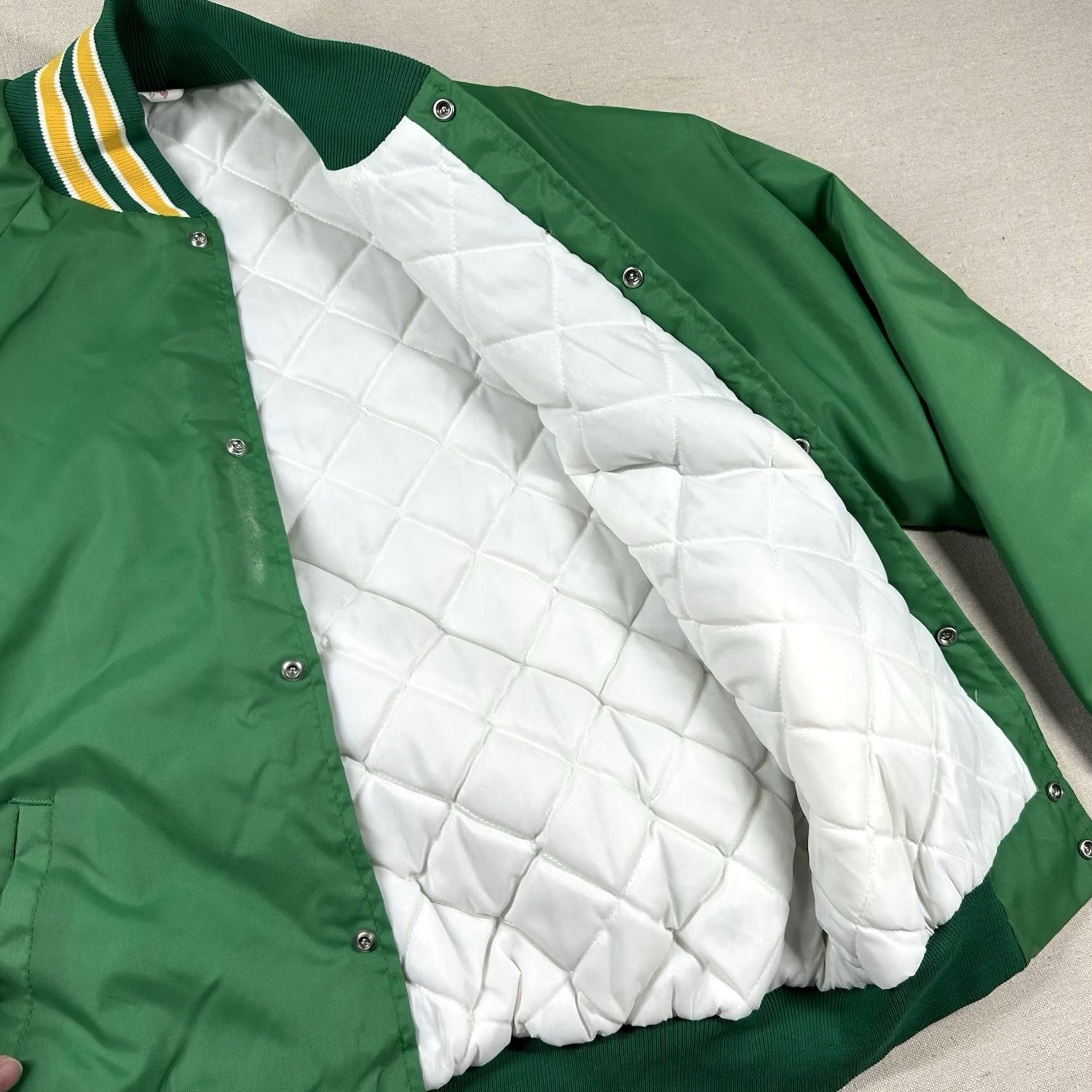 Vintage VINTAGE Westark Bronze Green Satin Bomber Jacket Mens M USA Band 80s 90s Varsity Letterman Pep Rally Shirt? Size US M / EU 48-50 / 2 - 6 Thumbnail