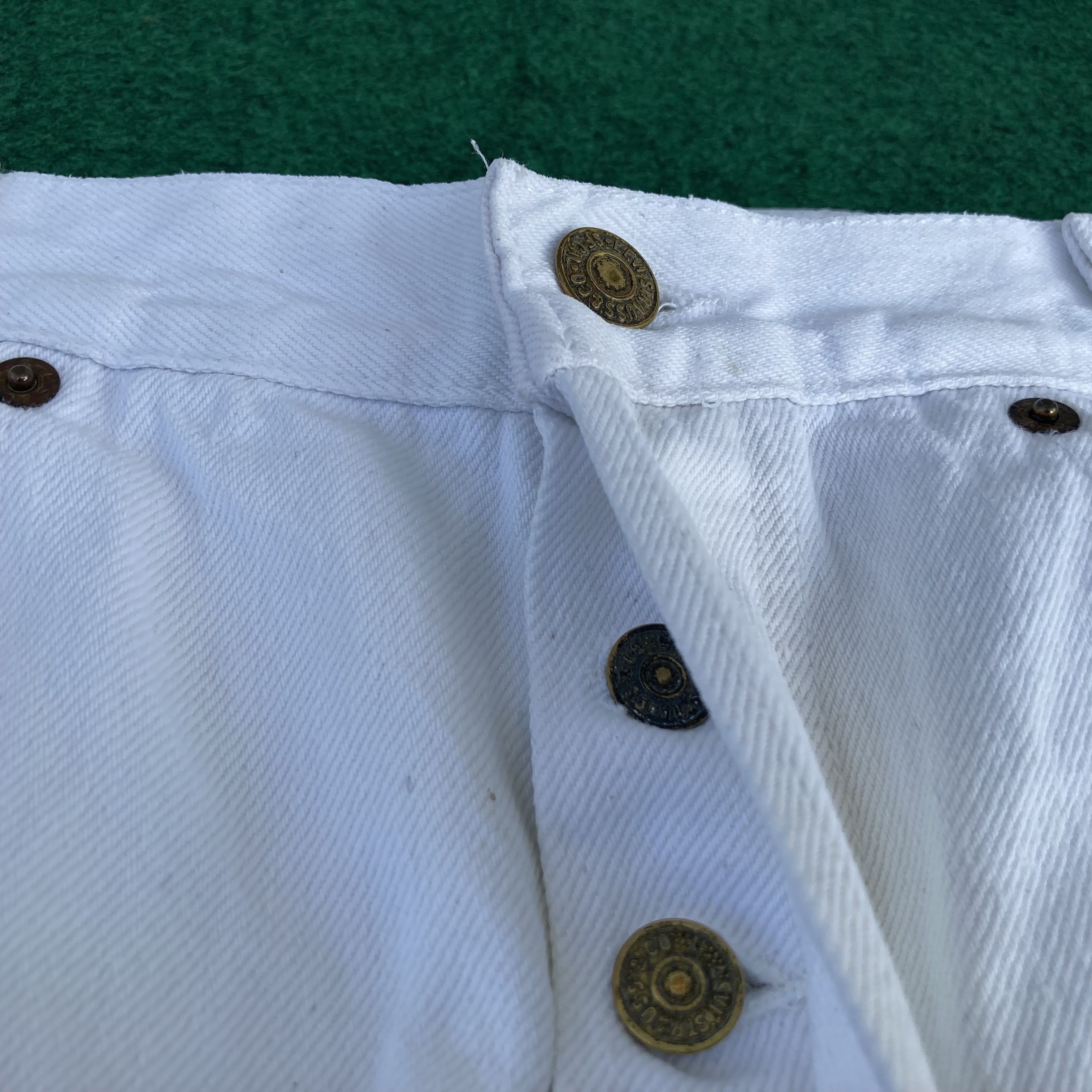Levi's × Vintage Vtg Levis 501 Distressed Ripped White Grunge Jeans Size US 27 - 4 Thumbnail