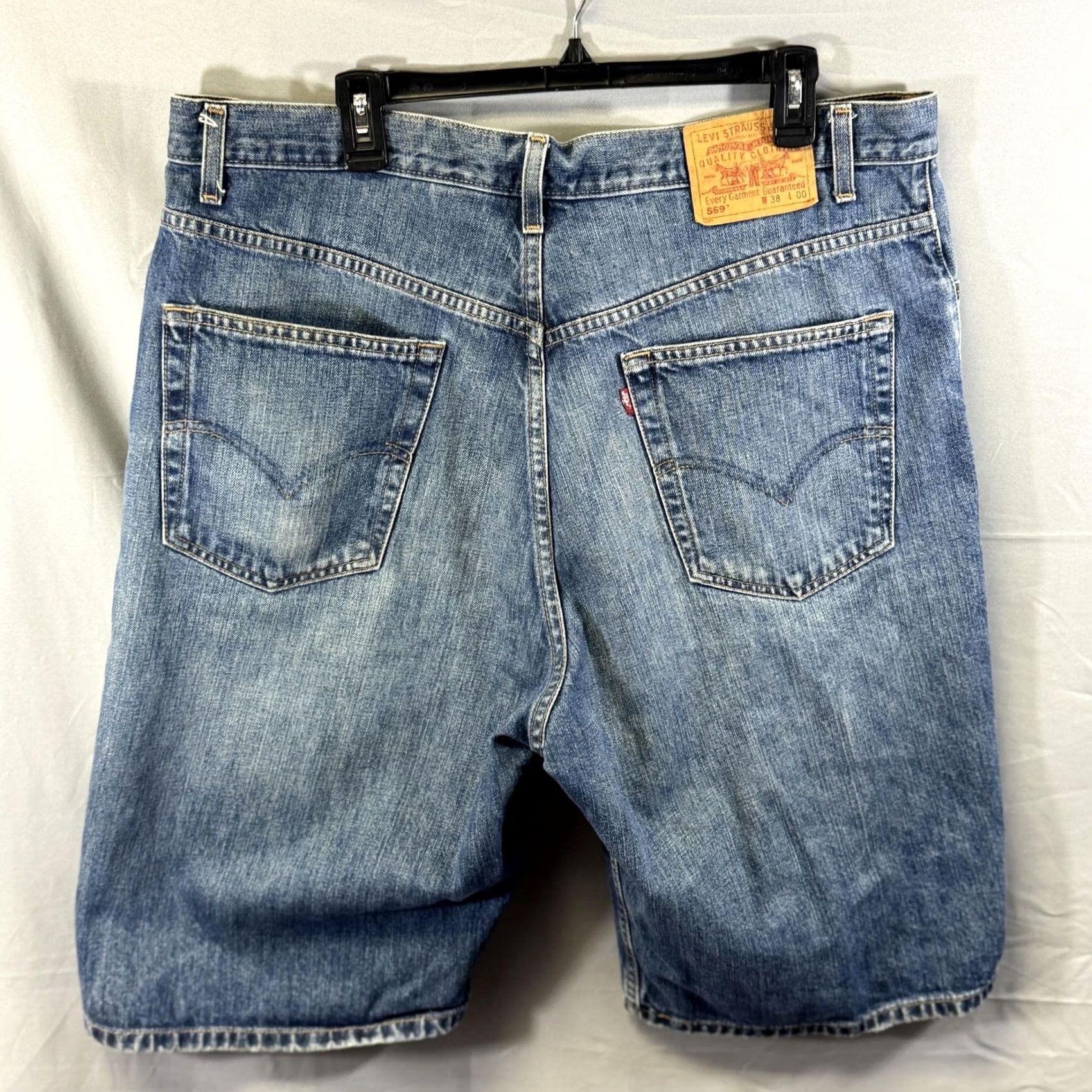 Levi's Levi's 569 Denim Shorts Mens 38 Loose Straight 5 Pocket Bermuda Casual Slim Relaxed Fit Blue 12in Inseam Mens Size US 38 / EU 54 - 2 Thumbnail