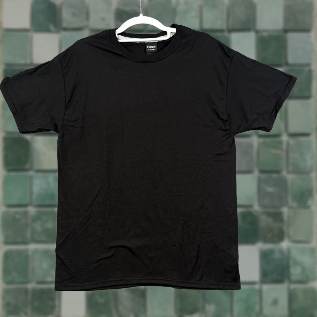 Hanes Hanes Mens T Shirt Black X-Temp Crew Neck 2 Pack O4200 Solid Short Sleeve 60% Cotton 40% Polyester Size US M / EU 48-50 / 2 - 1 Thumbnail