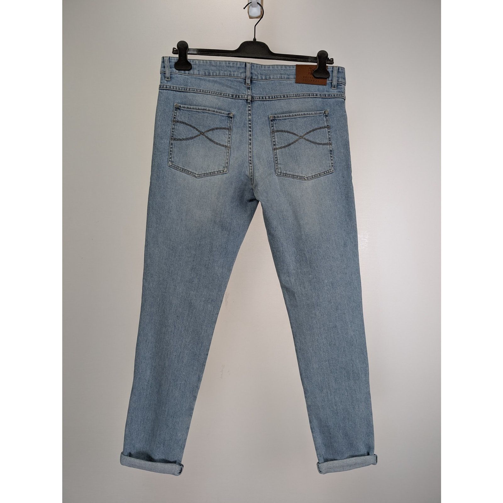 Brunello Cucinelli o1rshd1 Skinny Fit Denim Jean in Blue Size US 36 / EU 52 - 12 Thumbnail