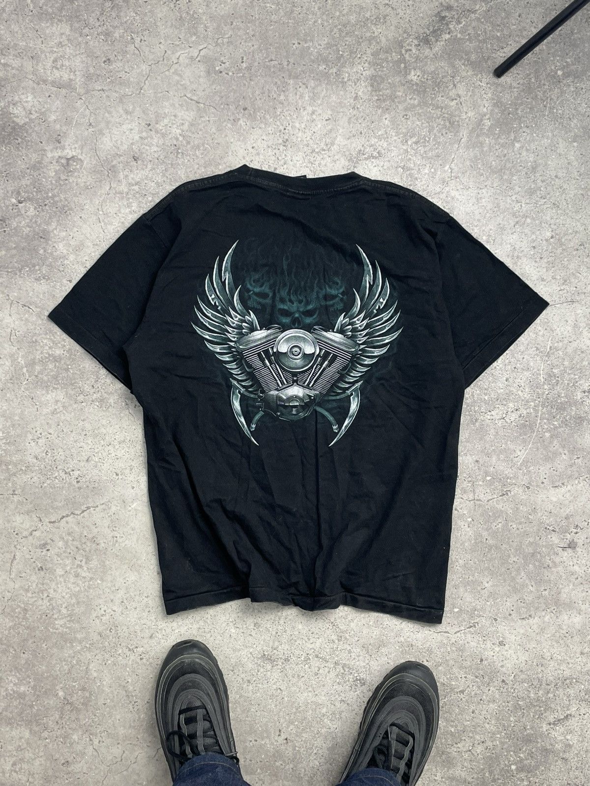 Band Tees × Harley Davidson Vintage Men's Large Built To Ride Wild Tee "Sexy Girl" Size US L / EU 52-54 / 3 - 4 Thumbnail