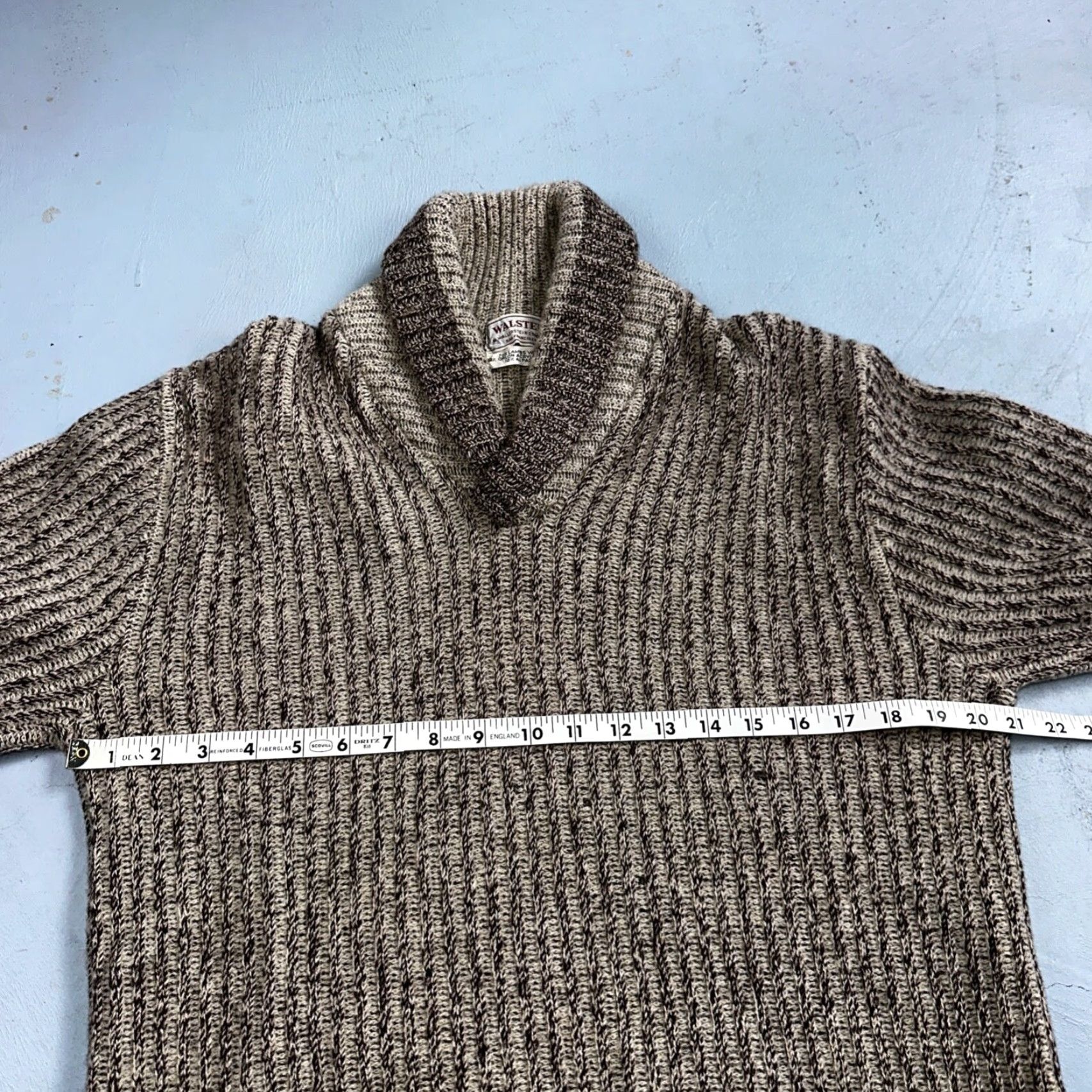 Vintage VINTAGE 1950s Walsted Wool Pullover Shawl Sweater Rockabilly 44 Brown Size US XXL / EU 58 / 5 - 5 Thumbnail