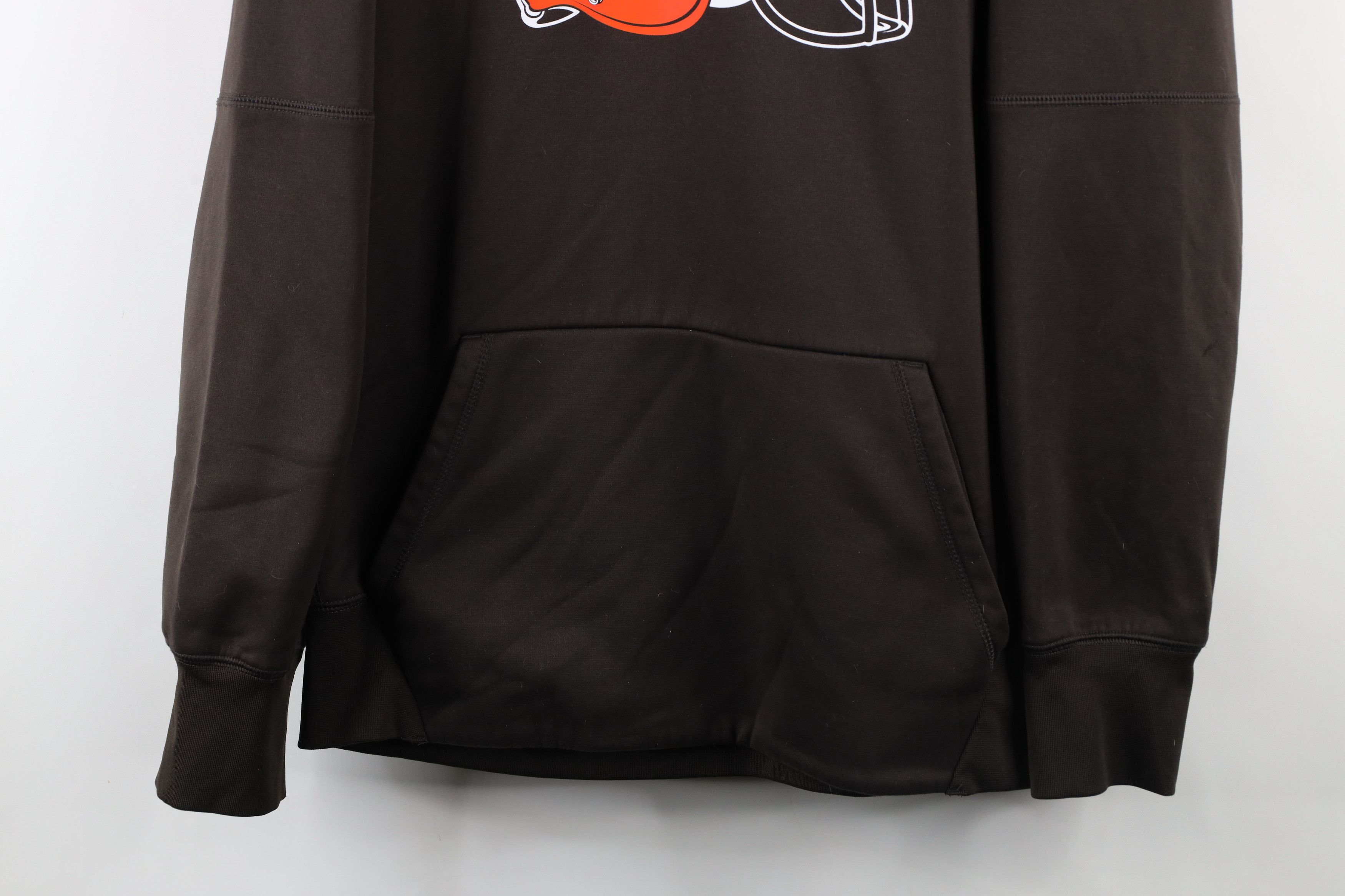 Nike × Vintage Nike Dri-Fit Cleveland Football Hoodie Sweatshirt Brown Size US L / EU 52-54 / 3 - 3 Thumbnail