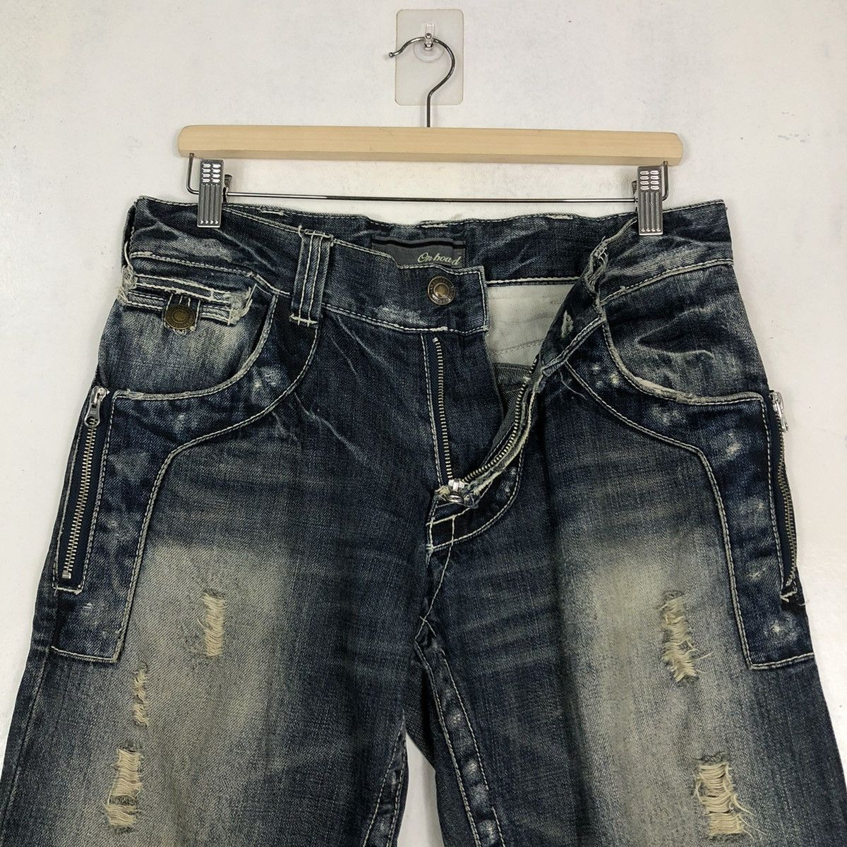 Japanese Brand 🔥DENIM JEANS BIKER WEAR ON BOARD JAPAN ISSEY MIYAKE Size US 34 / EU 50 - 12 Thumbnail