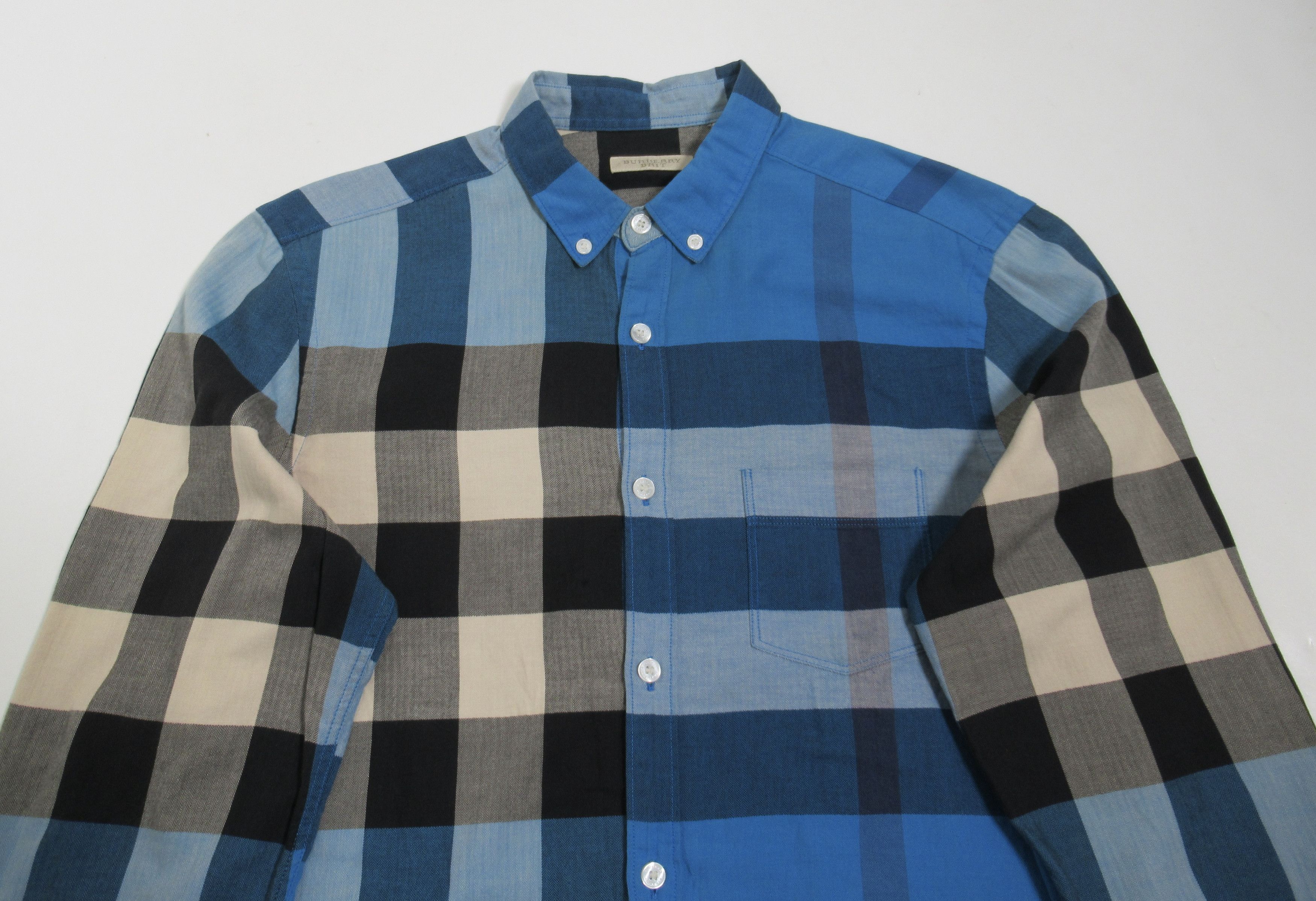 Burberry Burberry Brit Check Cotton Button Down Shirt Nickel Blue S Size US S / EU 44-46 / 1 - 2 Thumbnail