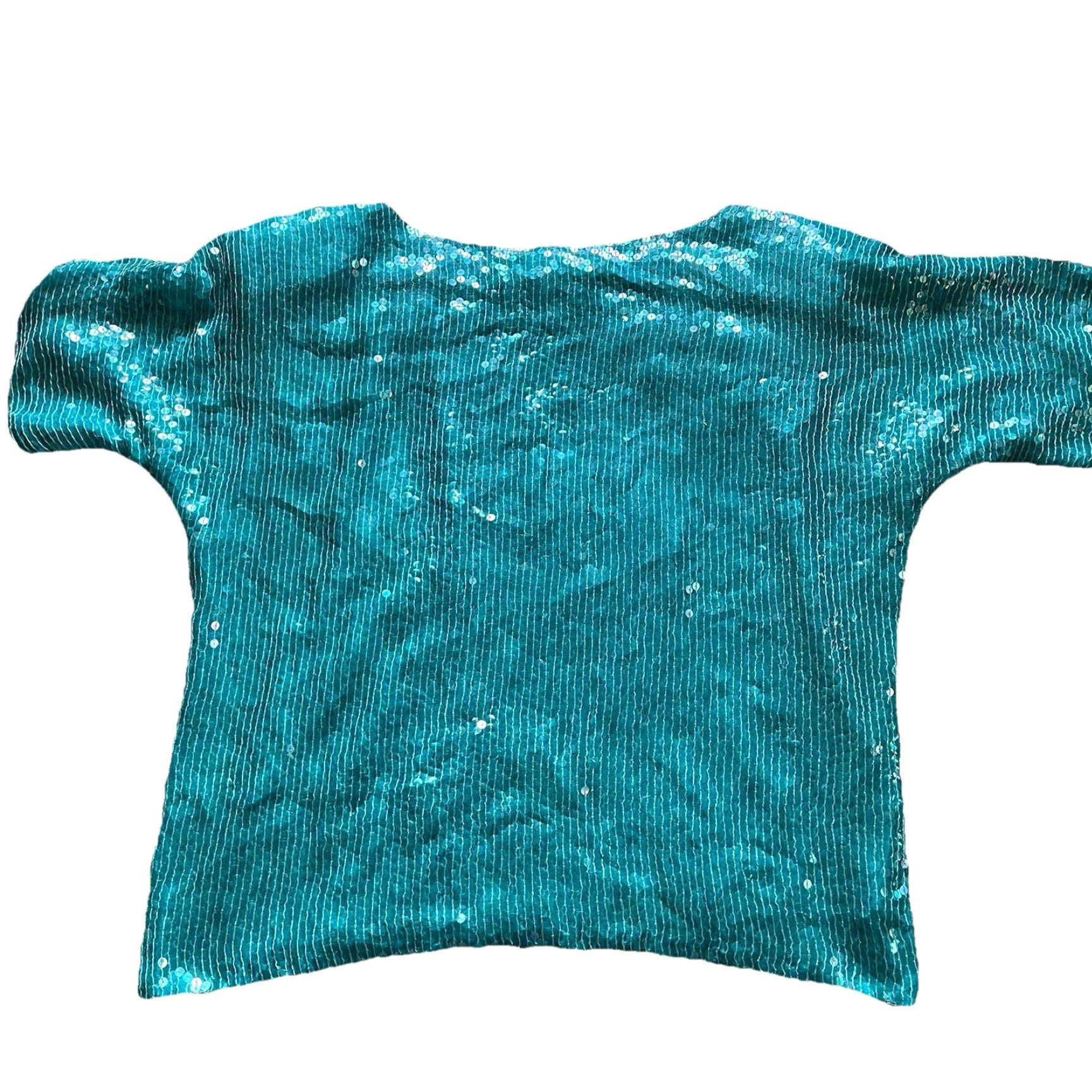 Joseph VINTAGE Joseph Le Bon Top Blouse Silk Sequin Turquoise Black Roses 80s 90s Party/Cocktail Women L Blue/Blue Mens Women Size L / US 10 / IT 46 - 6 Thumbnail