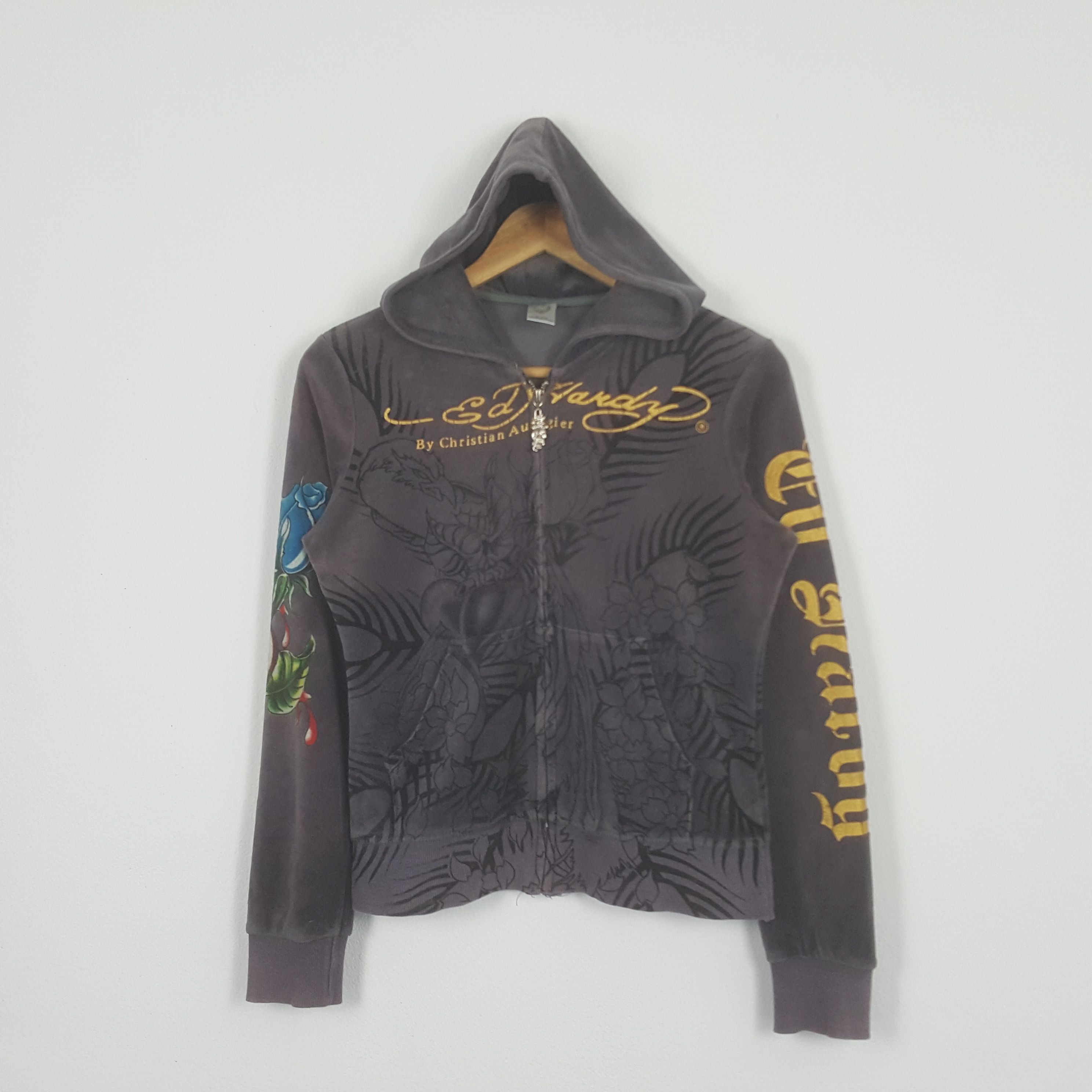 Vintage Ed Hardy by Christian Audiger Overprint Hoodies