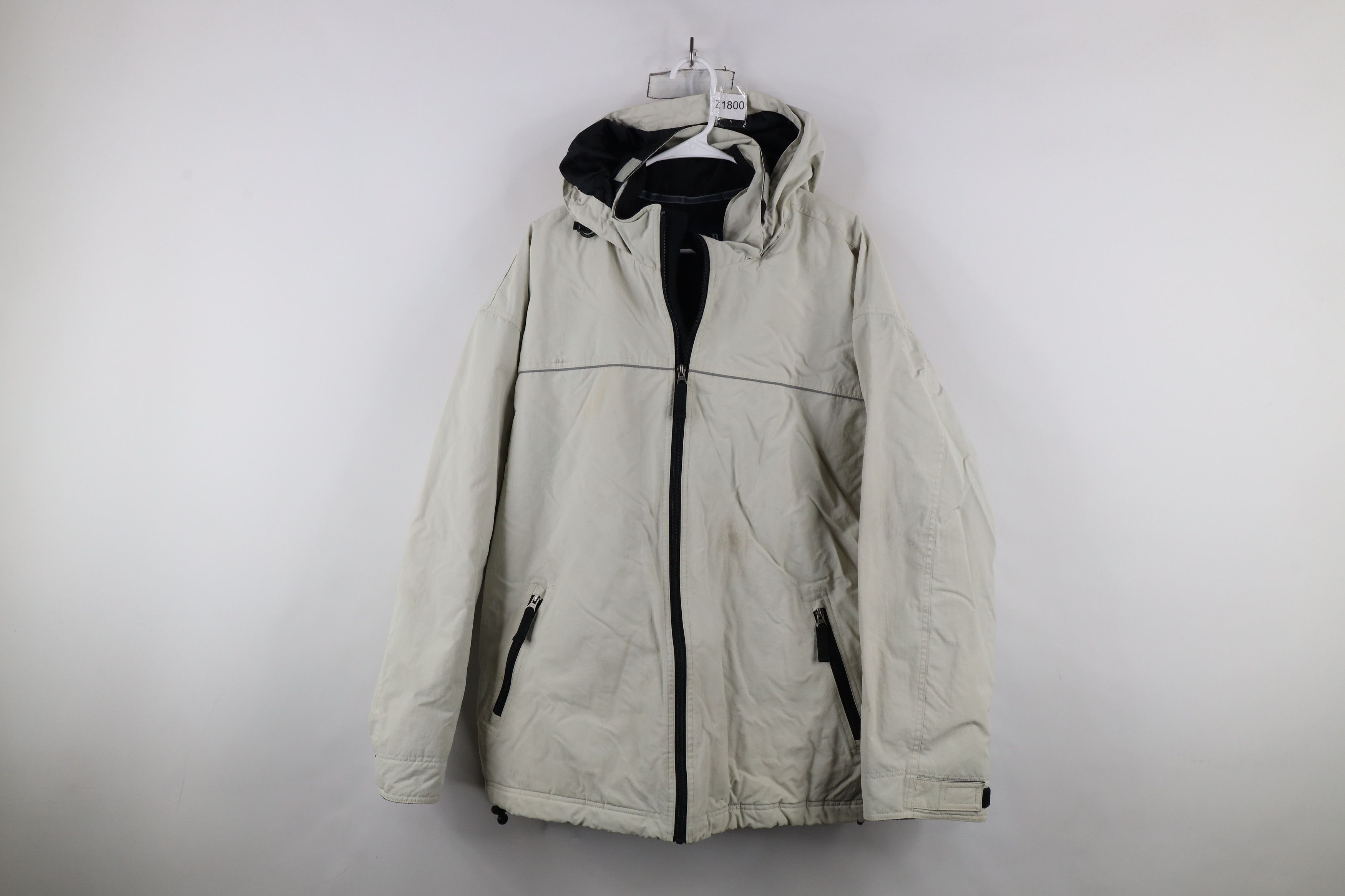 Gap × Vintage Vintage 90s Y2K Gap Lined Full Zip Hooded Jacket Beige Size US XL / EU 56 / 4 - 1 Thumbnail