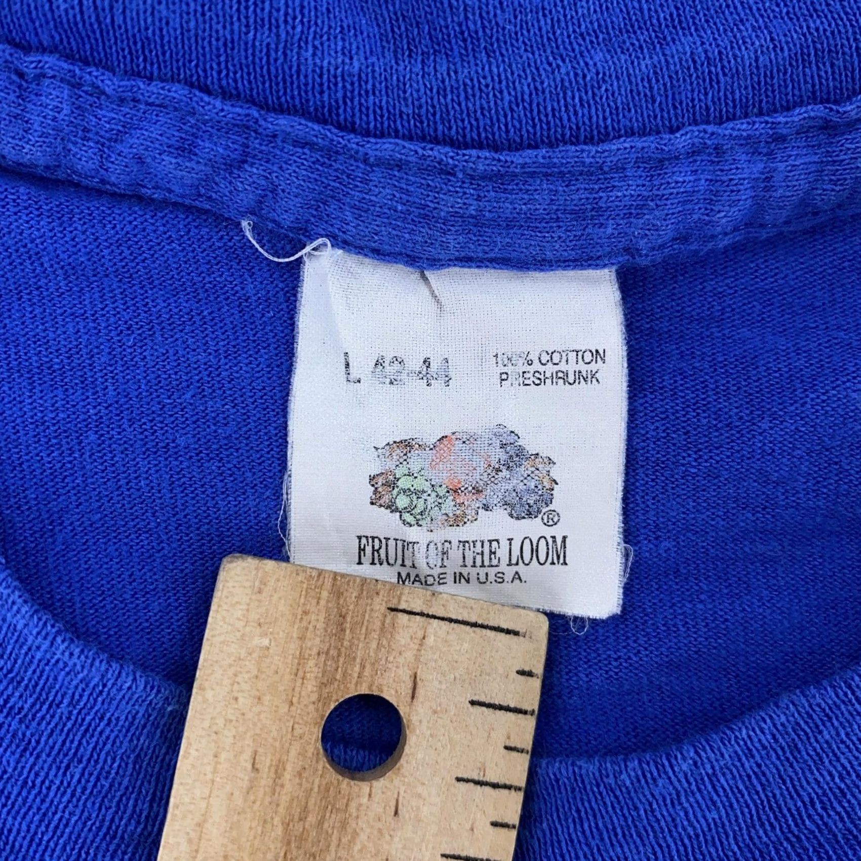 Fruit Of The Loom VINTAGE Fruit of the Loom Shirt Small Pocket Tee Blue USA Single Stitch Blank Mens S Short Sleeve Crew Neck Cotton Size US S / EU 44-46 / 1 - 7 Thumbnail