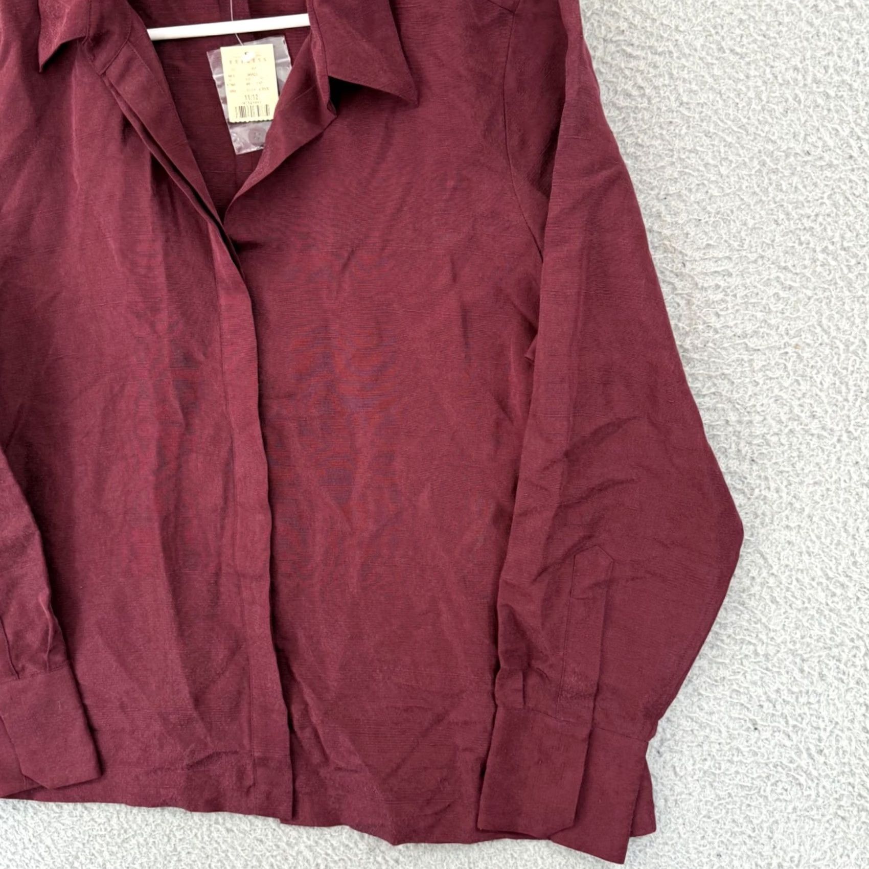 Express VTG Express Shirt Womens 11/12 Silk 90s Button Up NWT Red Size XL / US 12-14 / IT 48-50 - 5 Thumbnail