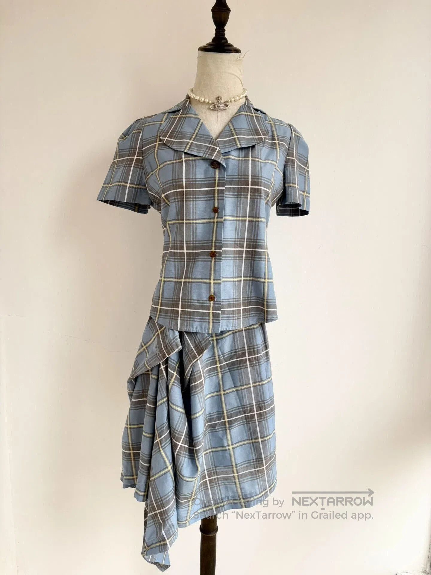 Vivienne Westwood Vivienne Westwood Vintage Blue Plaid Set. Size L / US 10 / IT 46 - 1 Thumbnail