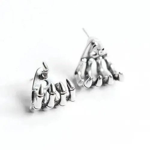 Other Punk Skull Hand Skeleton Stud Earring Size ONE SIZE - 2 Thumbnail
