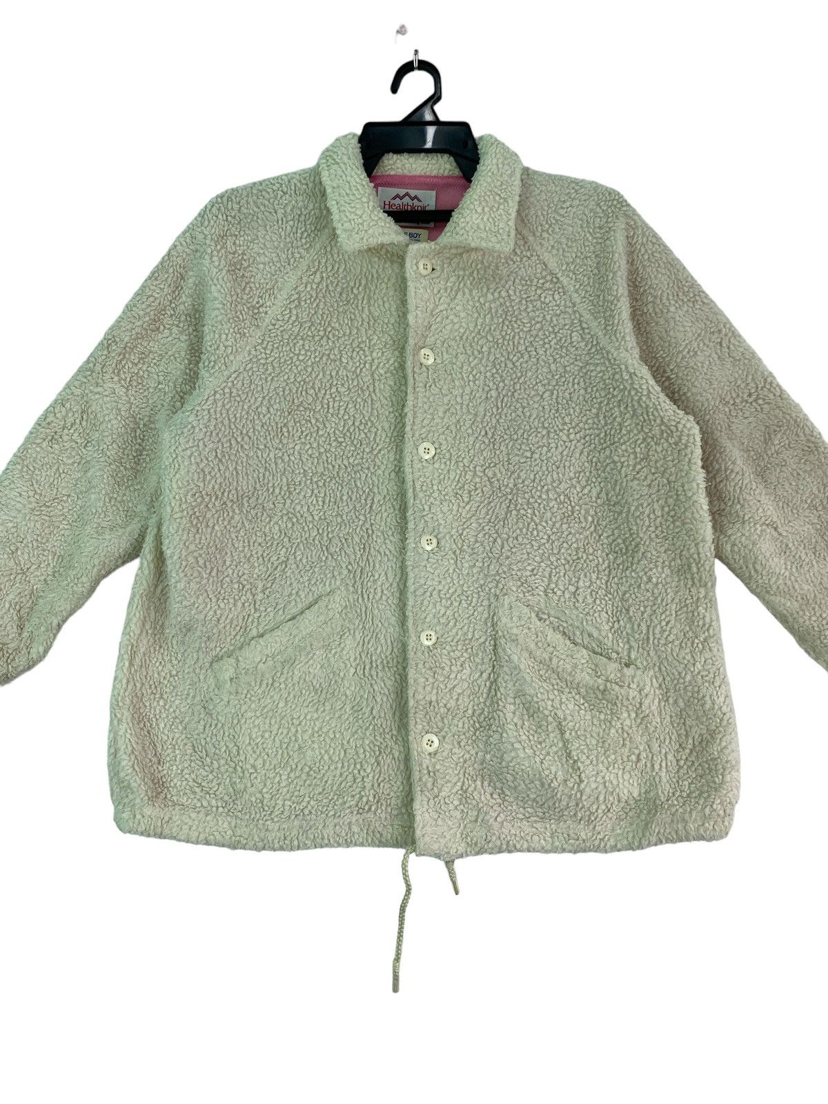 Vintage Rare Beams Boy x Healthknit white fleece jacket Size US M / EU 48-50 / 2 - 2 Thumbnail