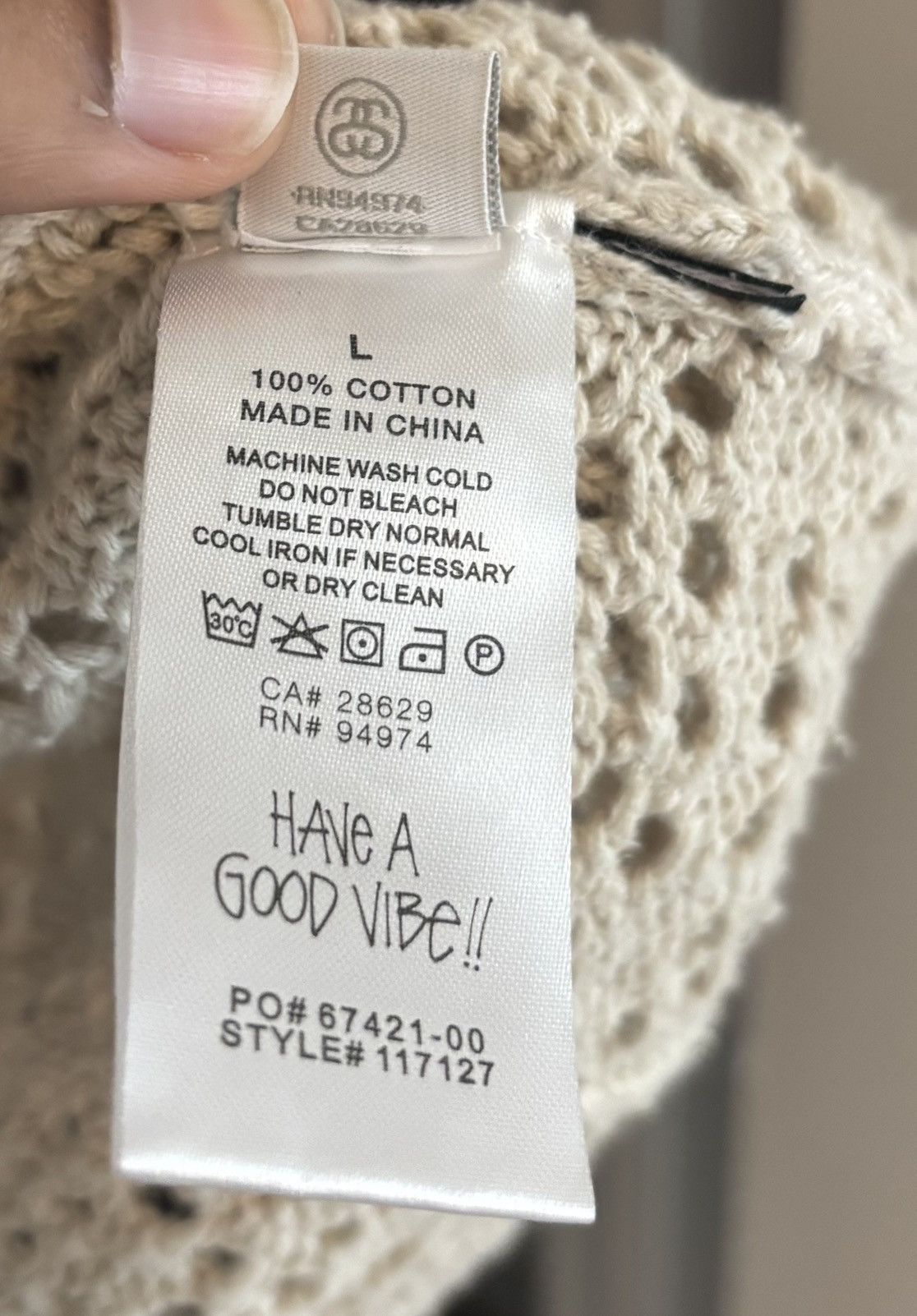 Stussy Stussy Crochet Knit Shirt Size US L / EU 52-54 / 3 - 8 Thumbnail