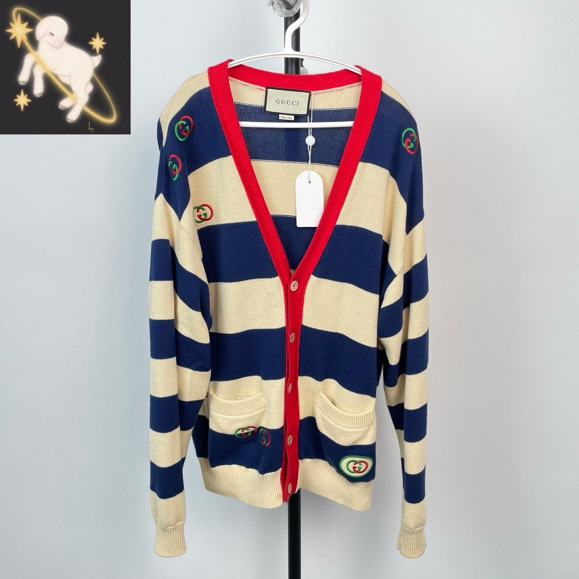 Gucci Gucci Knit Striped Blue Sweater S Women Size S / US 4 / IT 40 - 1 Thumbnail