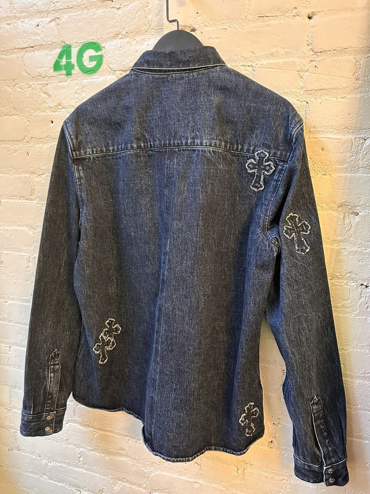 Chrome Hearts CHROME HEARTS NEW XXL 2XL DENIM CROSS JACKET SHIRT Size US XXL / EU 58 / 5 - 7 Thumbnail