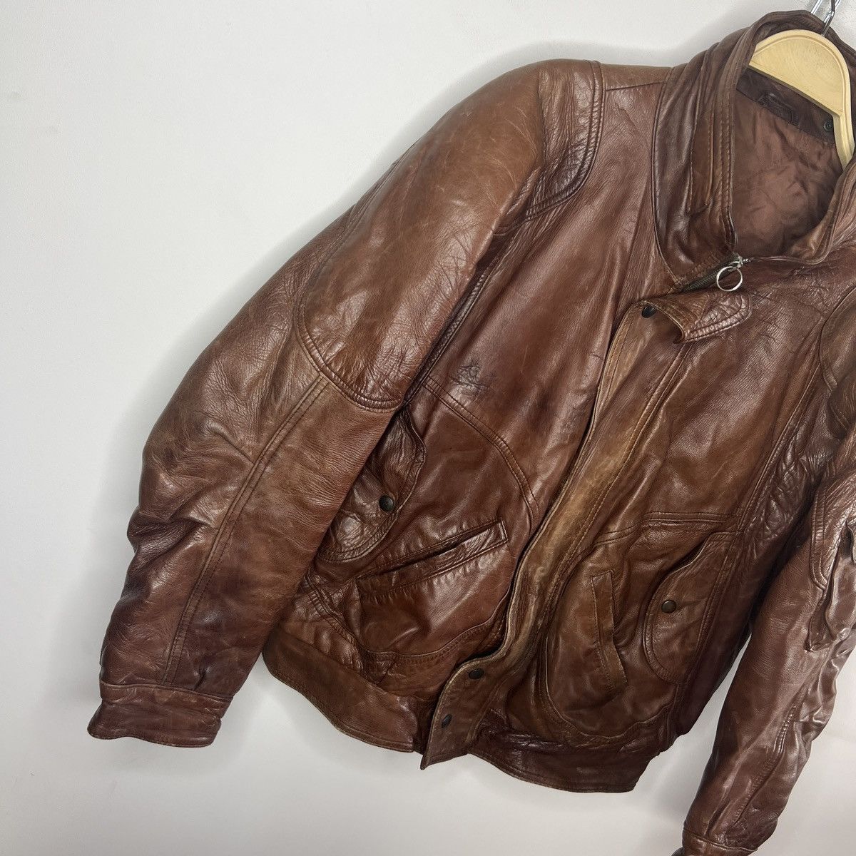 Other Vintage Brown Leather Motor Biker Jacket Trucker Genuine Size US M / EU 48-50 / 2 - 3 Thumbnail