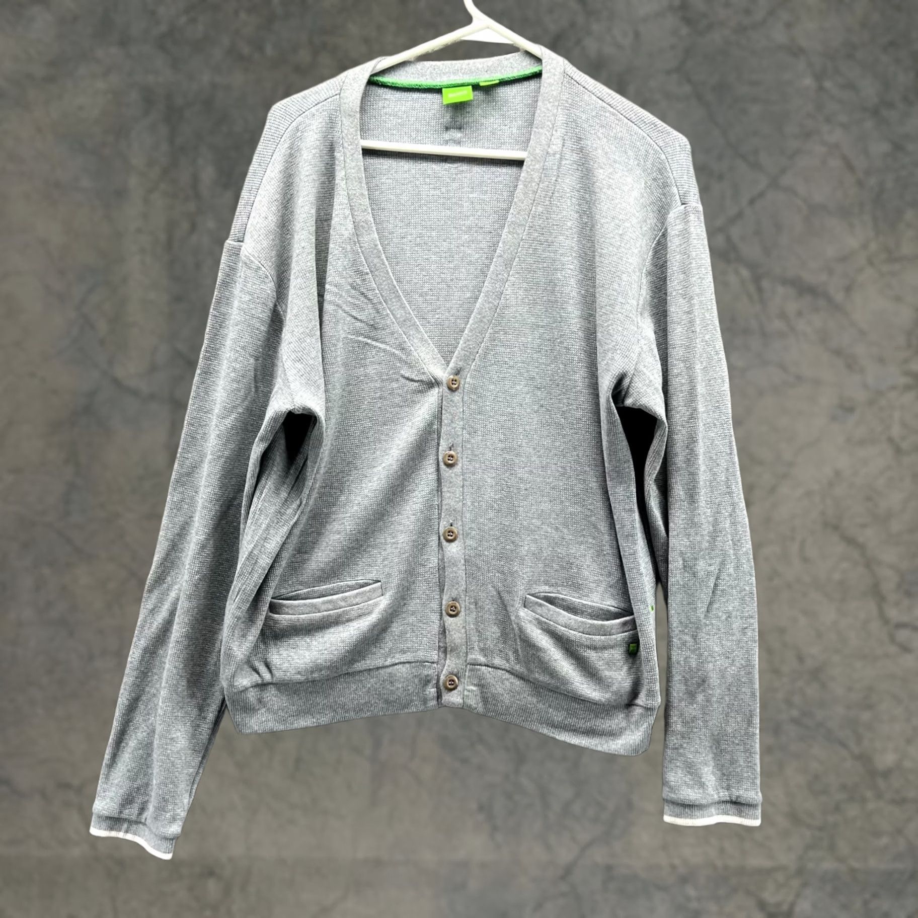 Hugo Boss VINTAGE Hugo Boss Sweater Women XL Cardigan Gray Fleece Logo All Seasons Fall Winter Spring Regular Womens Size XL / US 12-14 / IT 48-50 - 1 Thumbnail