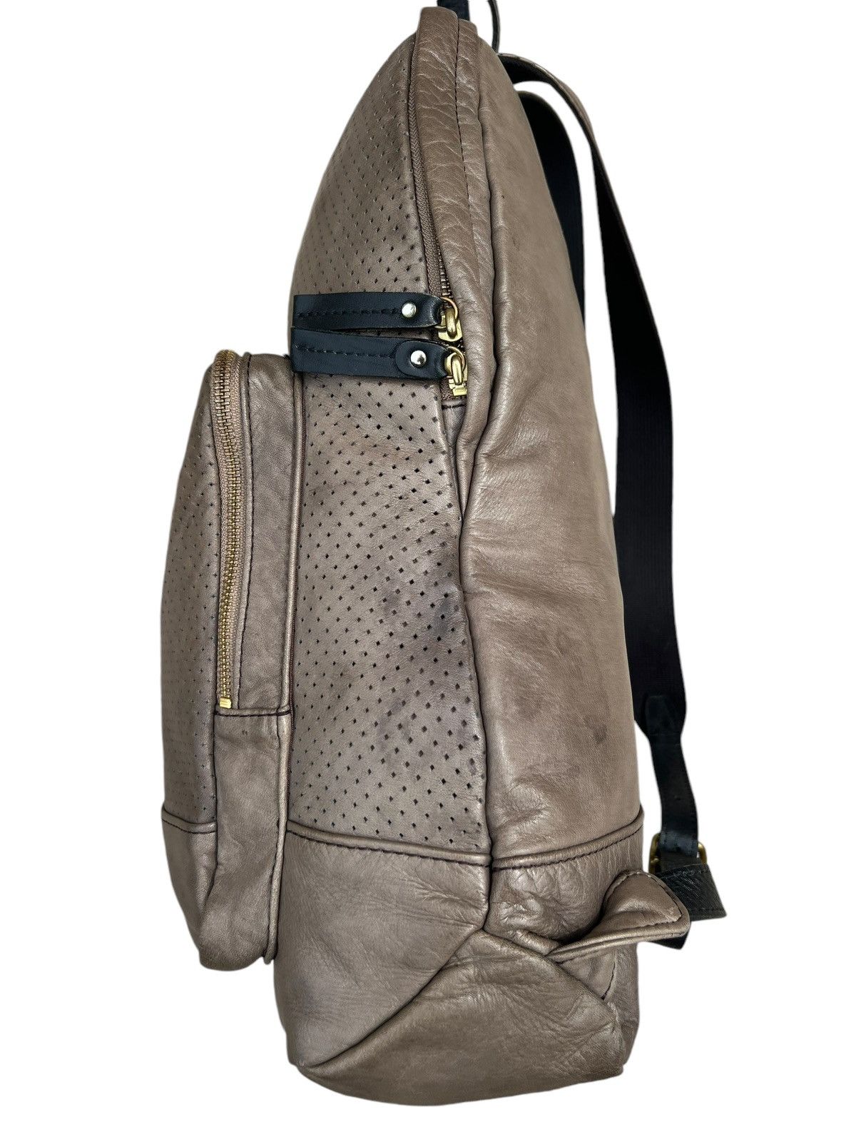 Leather Sot Japan Muddy Dirty Patina Napa Leather Backpack Bag Size ONE SIZE - 12 Thumbnail