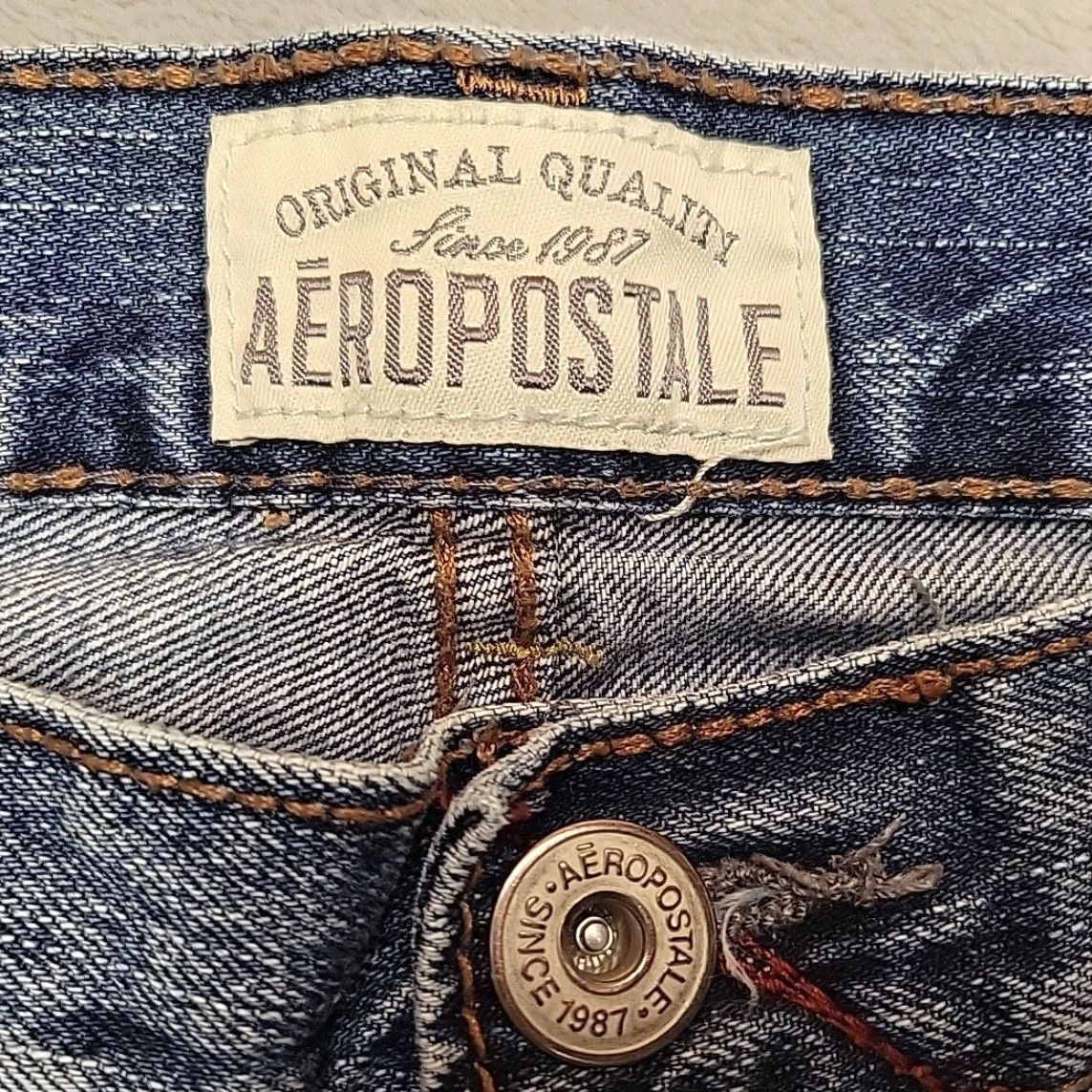Abercrombie & Fitch VINTAGE Aeropostale Jeans Mens 31x32 Distressed Blue Denim Slim Boot Cut 5-Pocket Design Womens? Mens? Size US 31 - 4 Thumbnail