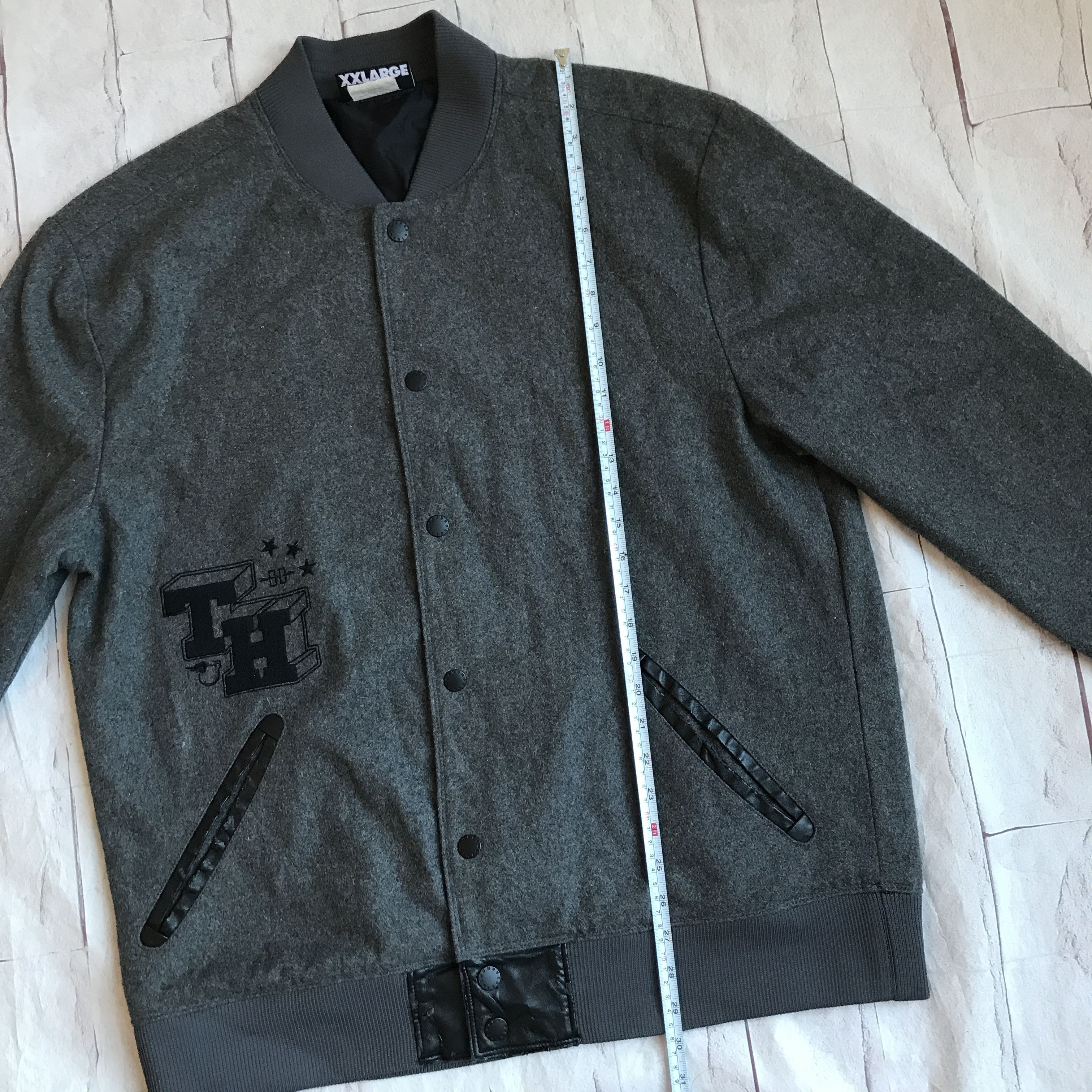 The Hundreds The Hundreds Men's Size XXL Varsity Jacket Wool Blend Grey Size US XXL / EU 58 / 5 - 9 Thumbnail